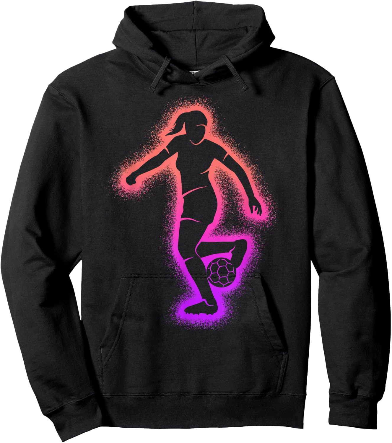 Soccer Player Game Women Kids Girls Soccer Hoodie - Hoodie | Black
