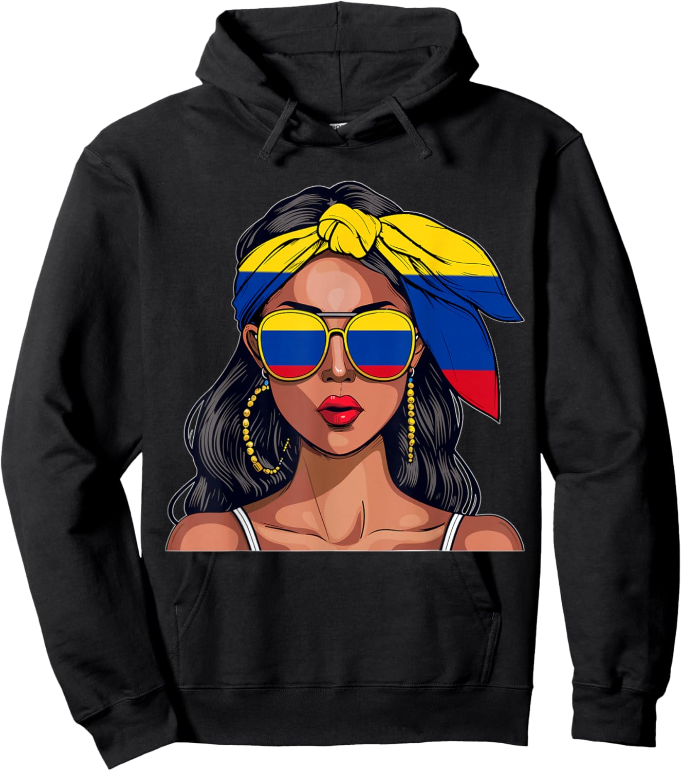 Colombianas Souvenirs Products Woman Flag Uniform Colombia Hoodie - Hoodie | Black
