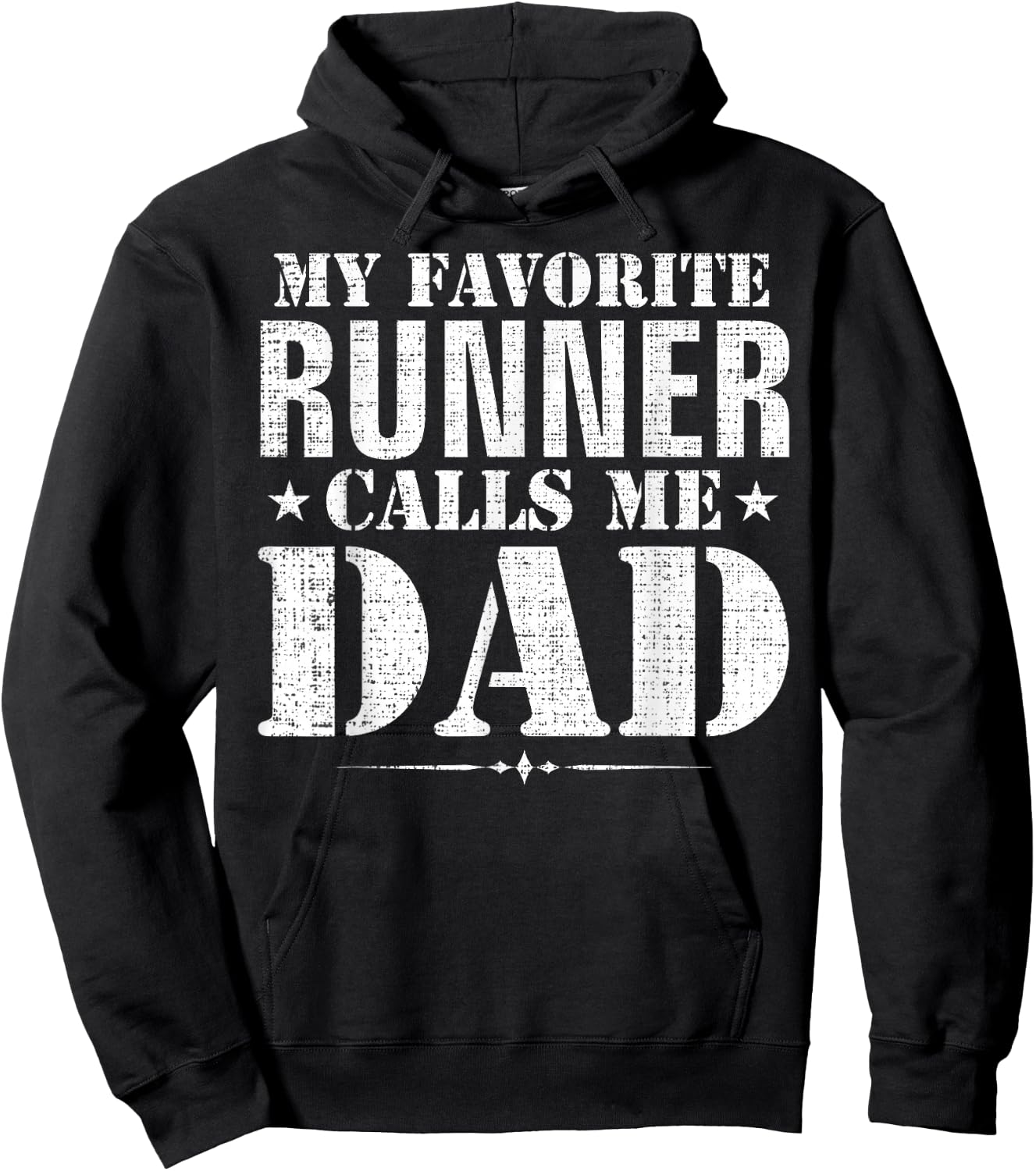 My Favorite Runner Calls Me Dad Funny Father's Day Gift Hoodie - Hoodie | Black