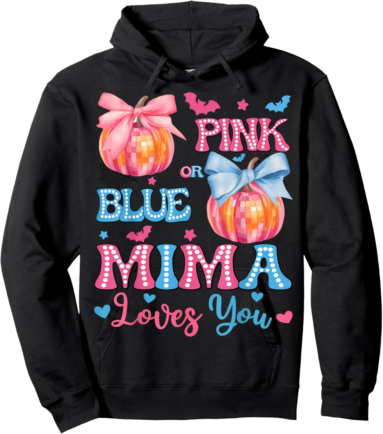 Pink or Blue Mima Loves You Gender Reveal Halloween Hoodie - Hoodie | Black