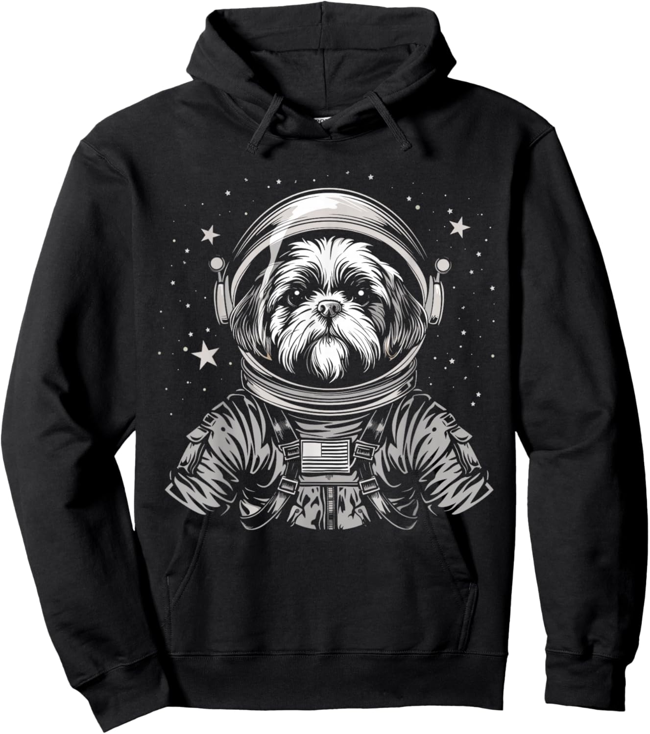 Shih Tzu Astronaut Funny Cute Dog Space Suit Men Women Girls Kids Hoodie - Hoodie | Black