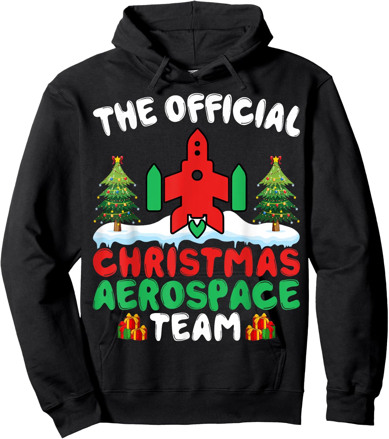 Xmas Aerospace Team - Funny Aerospace Engineering Christmas Hoodie - Hoodie | Black