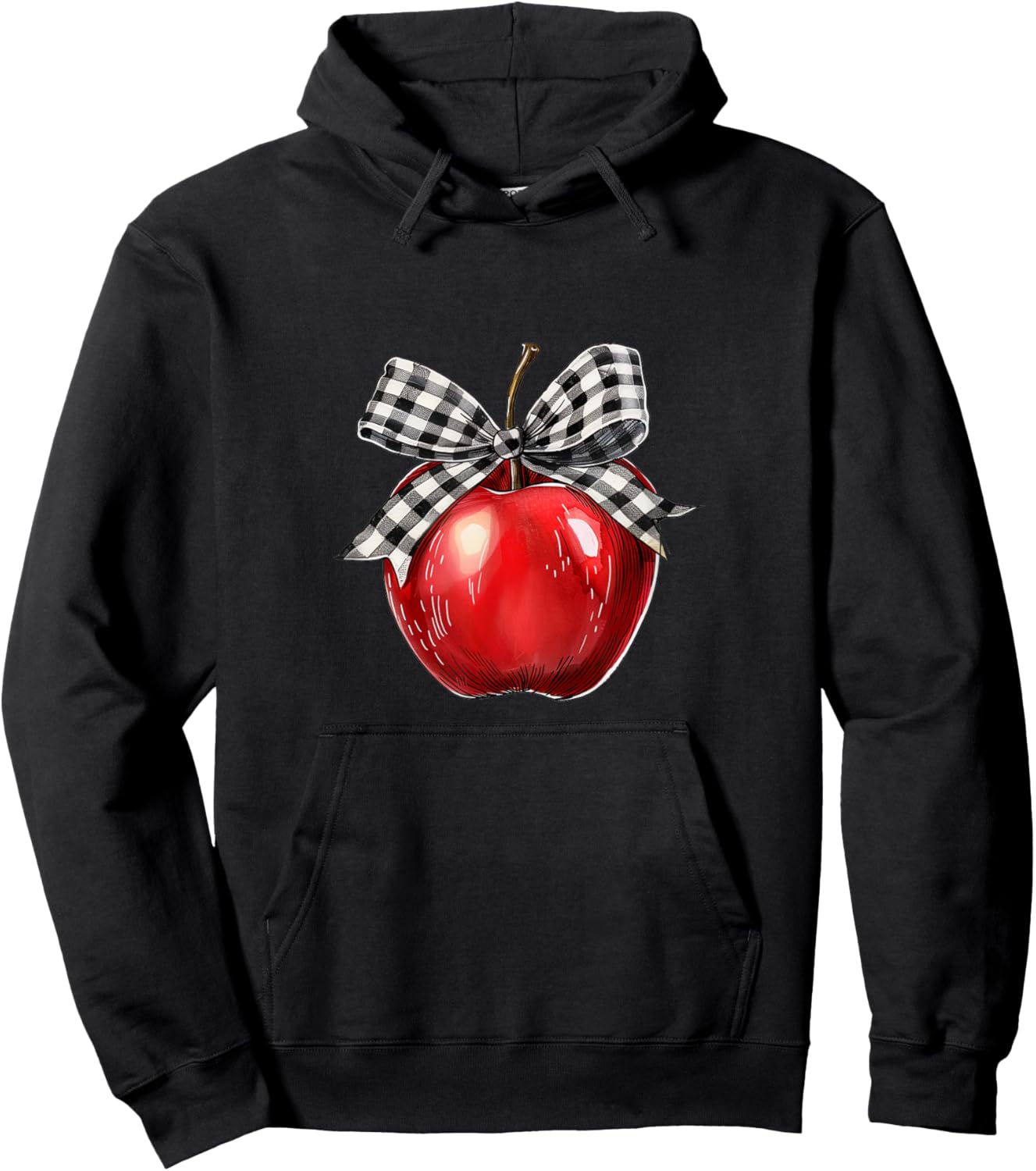Teacher Apple Coquette Bow Hoodie - Hoodie | Black