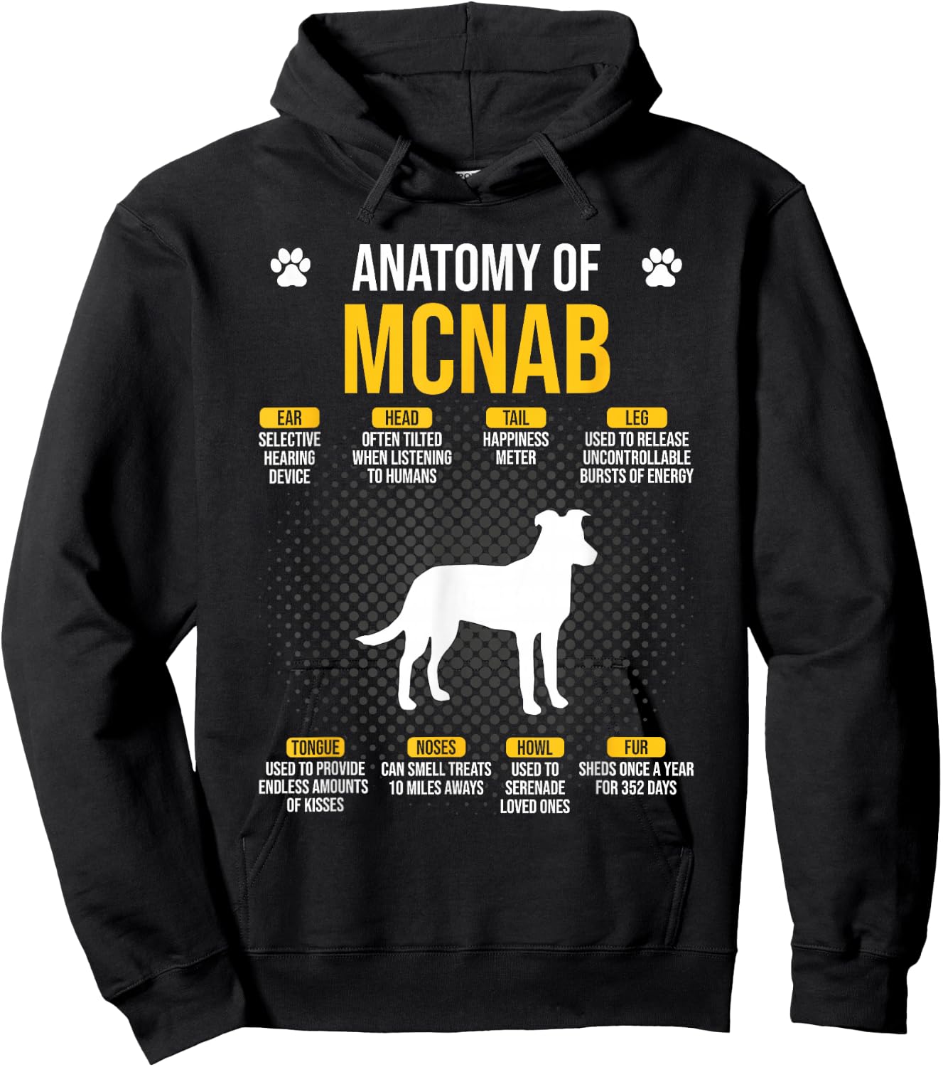 Anatomy Of Mcnab Dog Lover Hoodie - Hoodie | Black