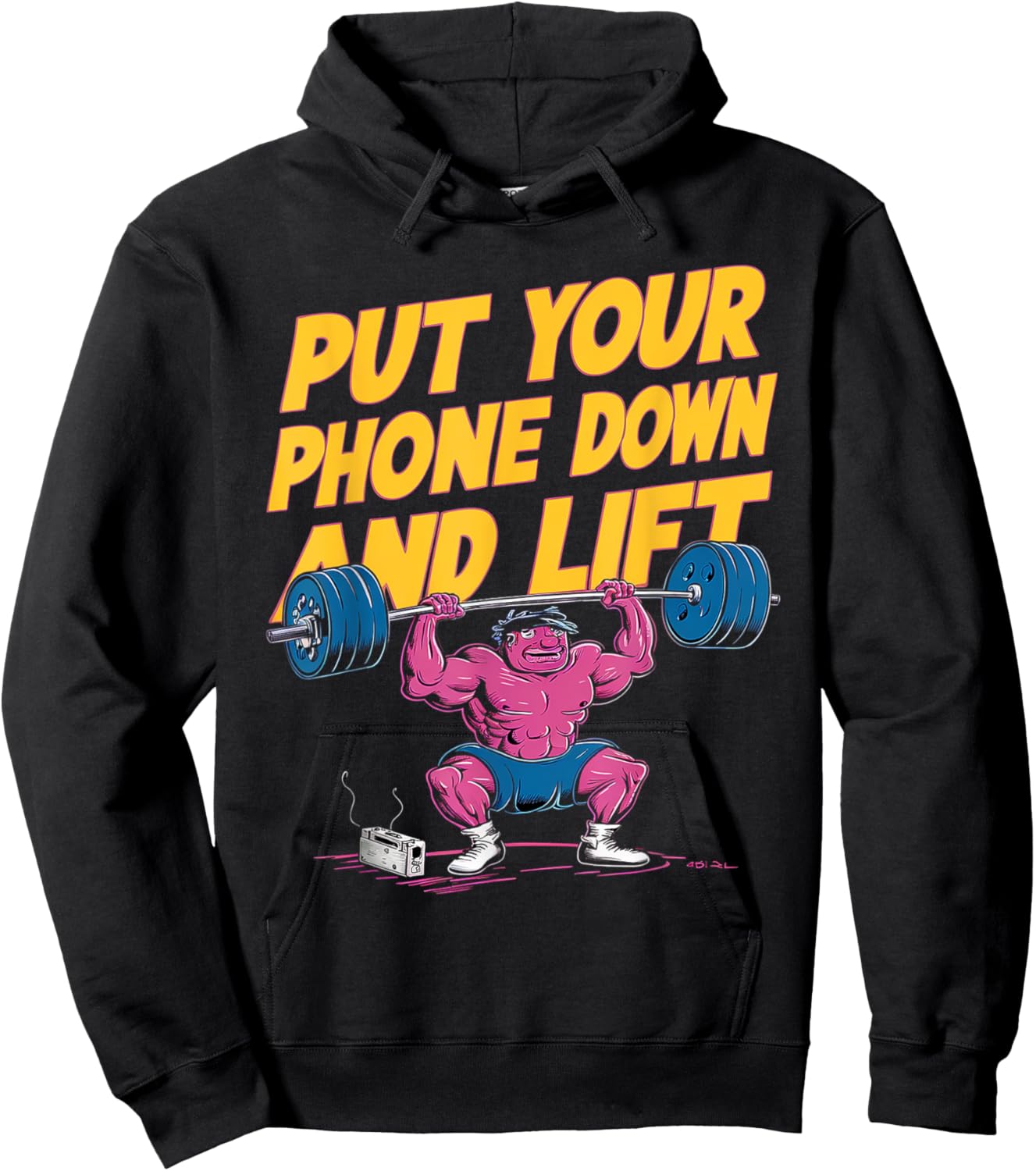 Put Your Phone Down And Lift Hoodie - Hoodie | Black
