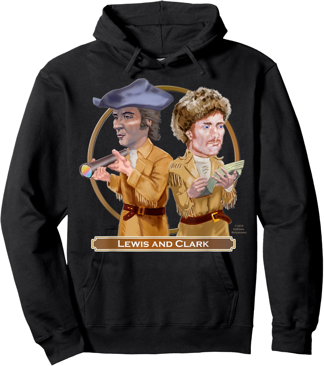 Lewis and Clark, American Explorers Hoodie - Hoodie | Black