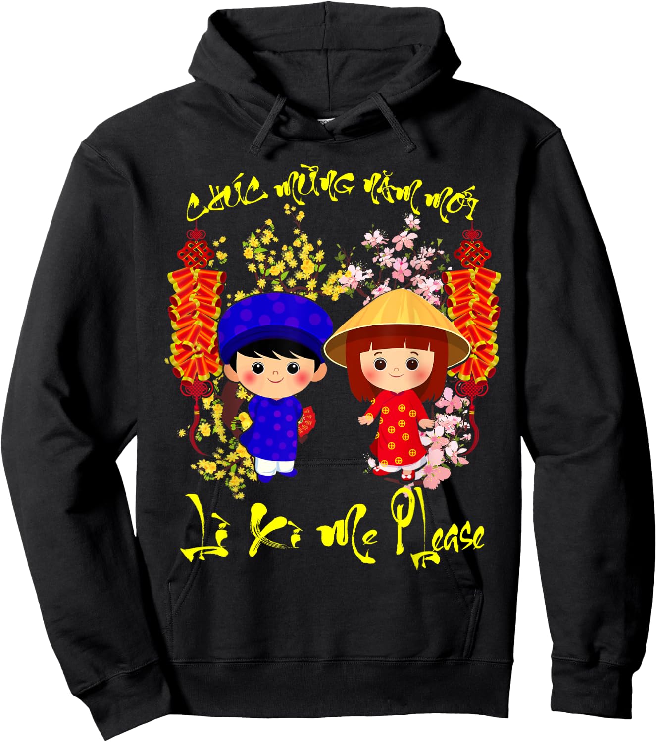 Li Xi Me Please Chuc Mung Nam Moi Boy Girl Kid Hoodie - Hoodie | Black