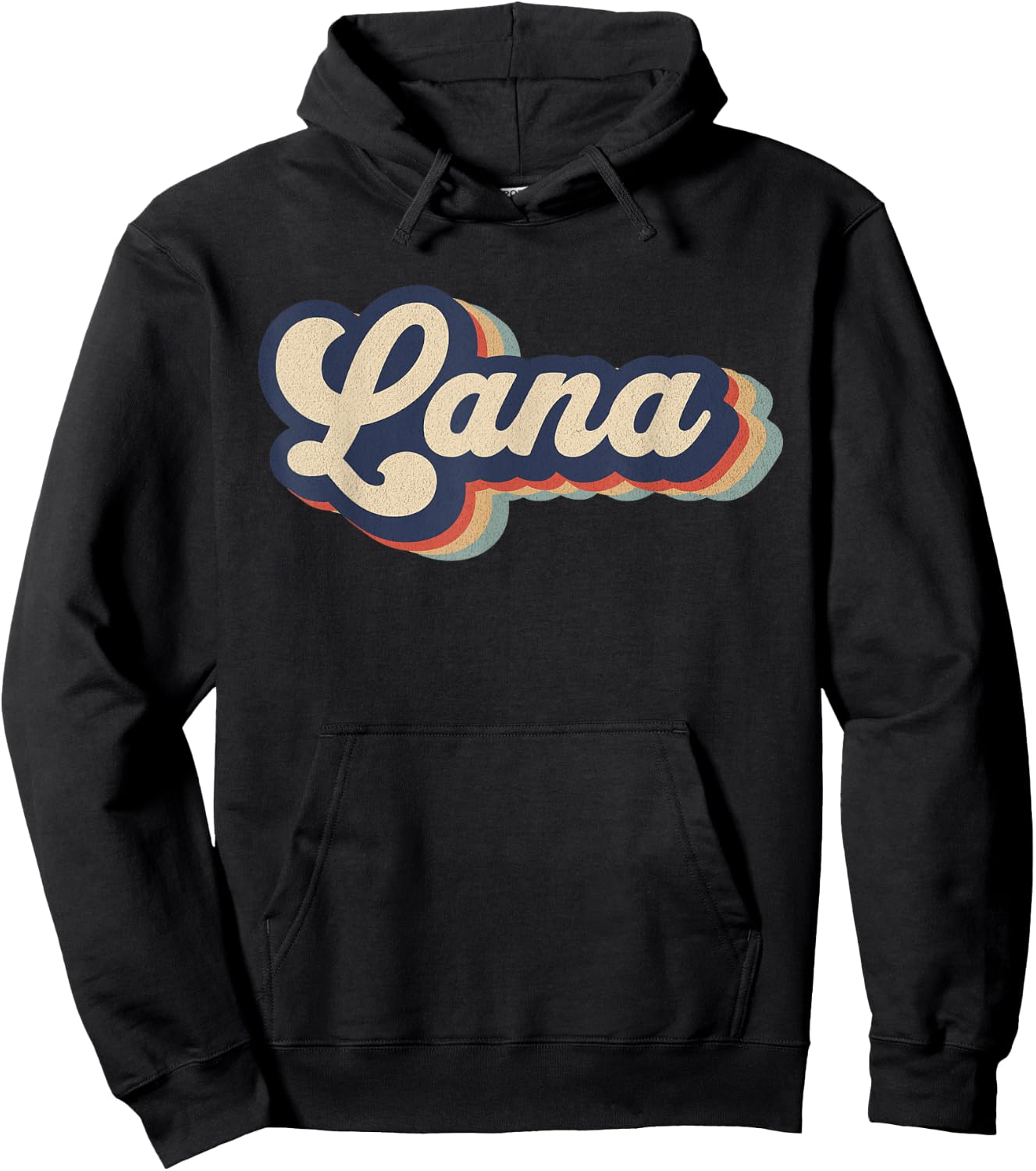 Retro Vintage Lana Name Personalized Hoodie - Hoodie | Black