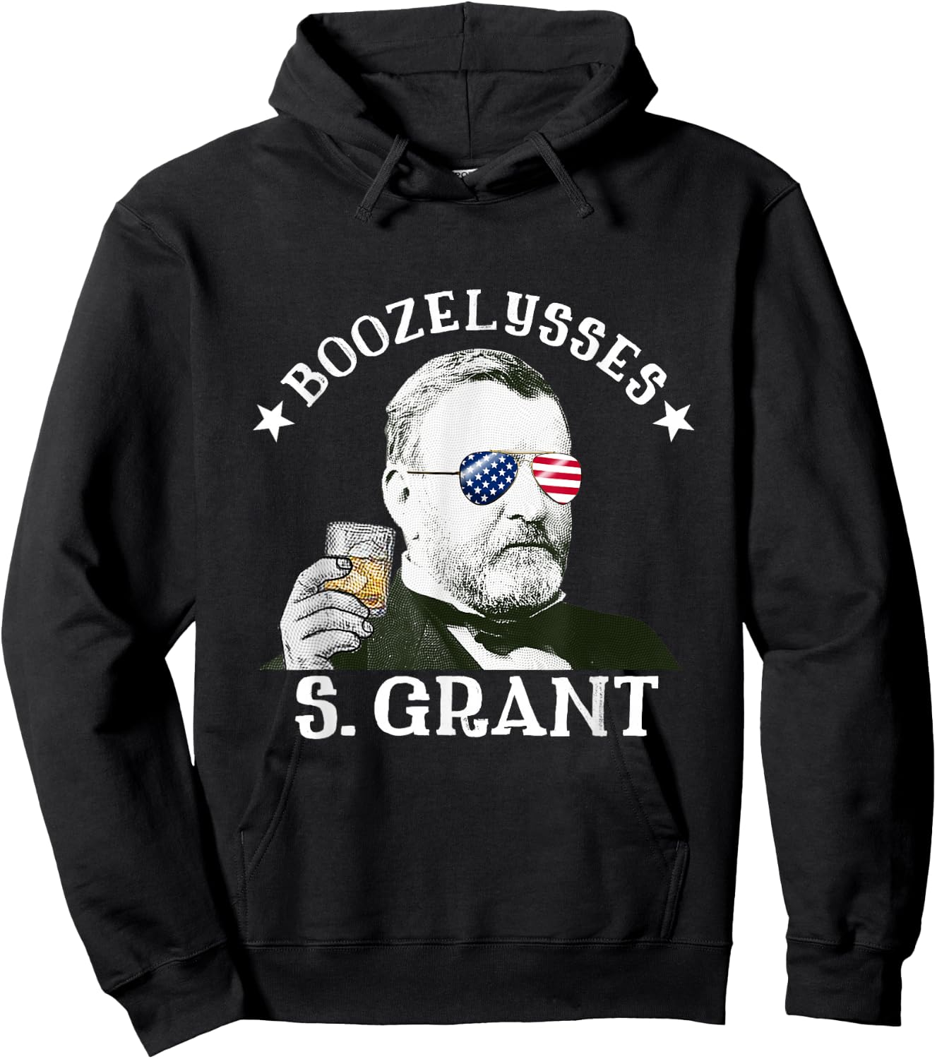 Boozelysses S. Grant Ulysses S. Grant Drinking Presidents Hoodie - Hoodie | Black
