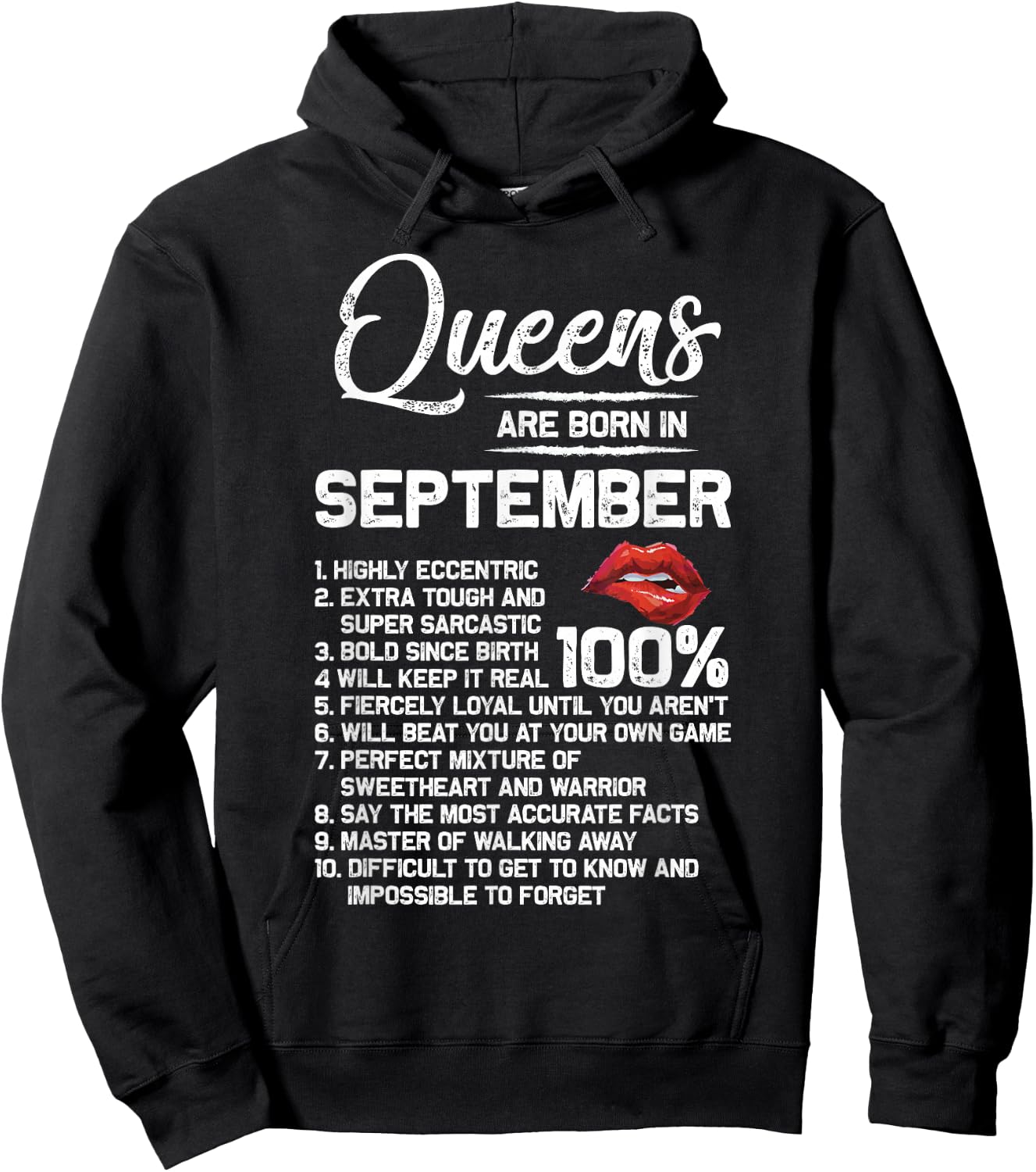Queens Are Born in September Birthday Gifts Hoodie - Hoodie | Black