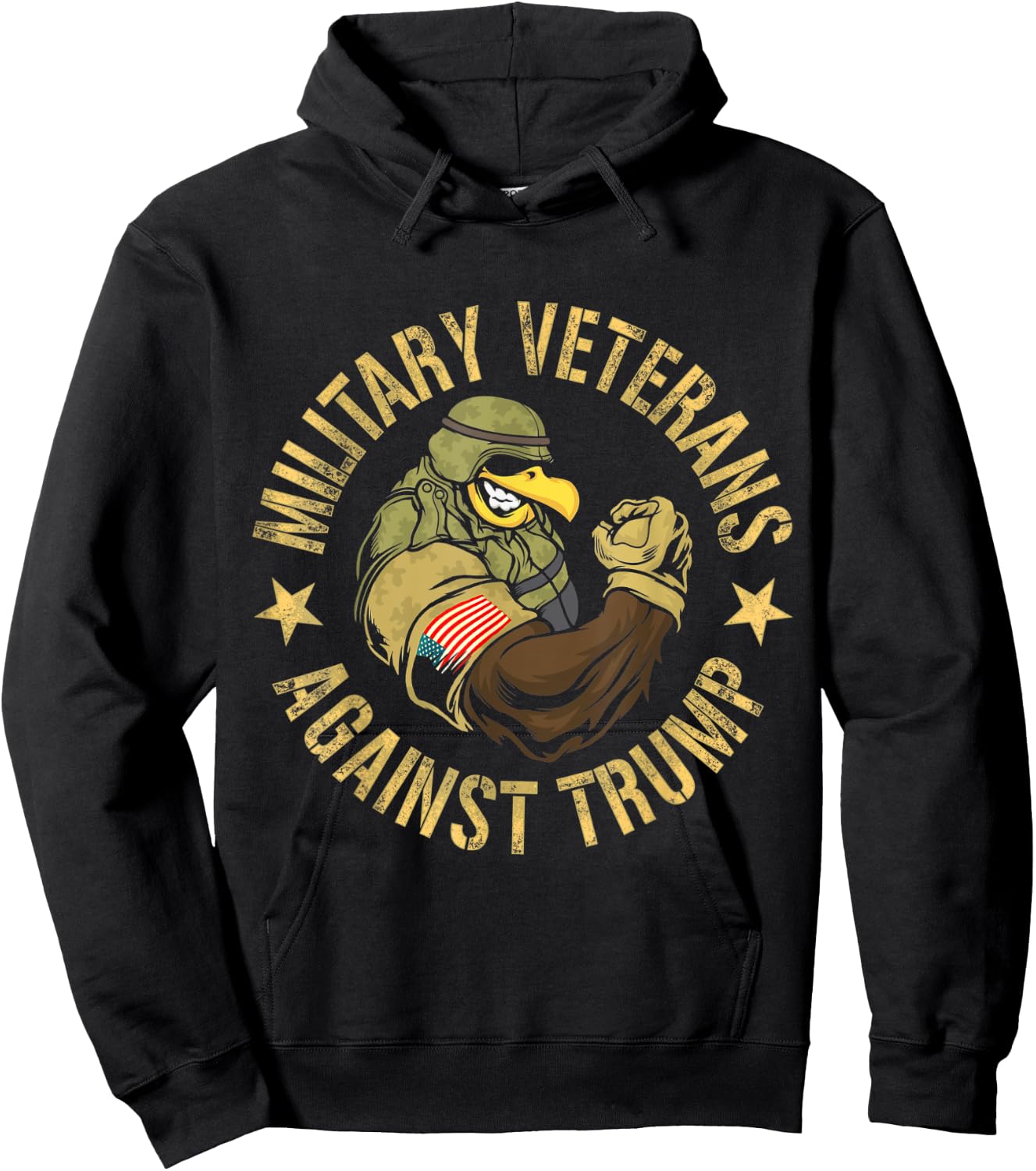 Military Veterans Against Trump 2020 Human USA Election Hoodie - Hoodie | Black