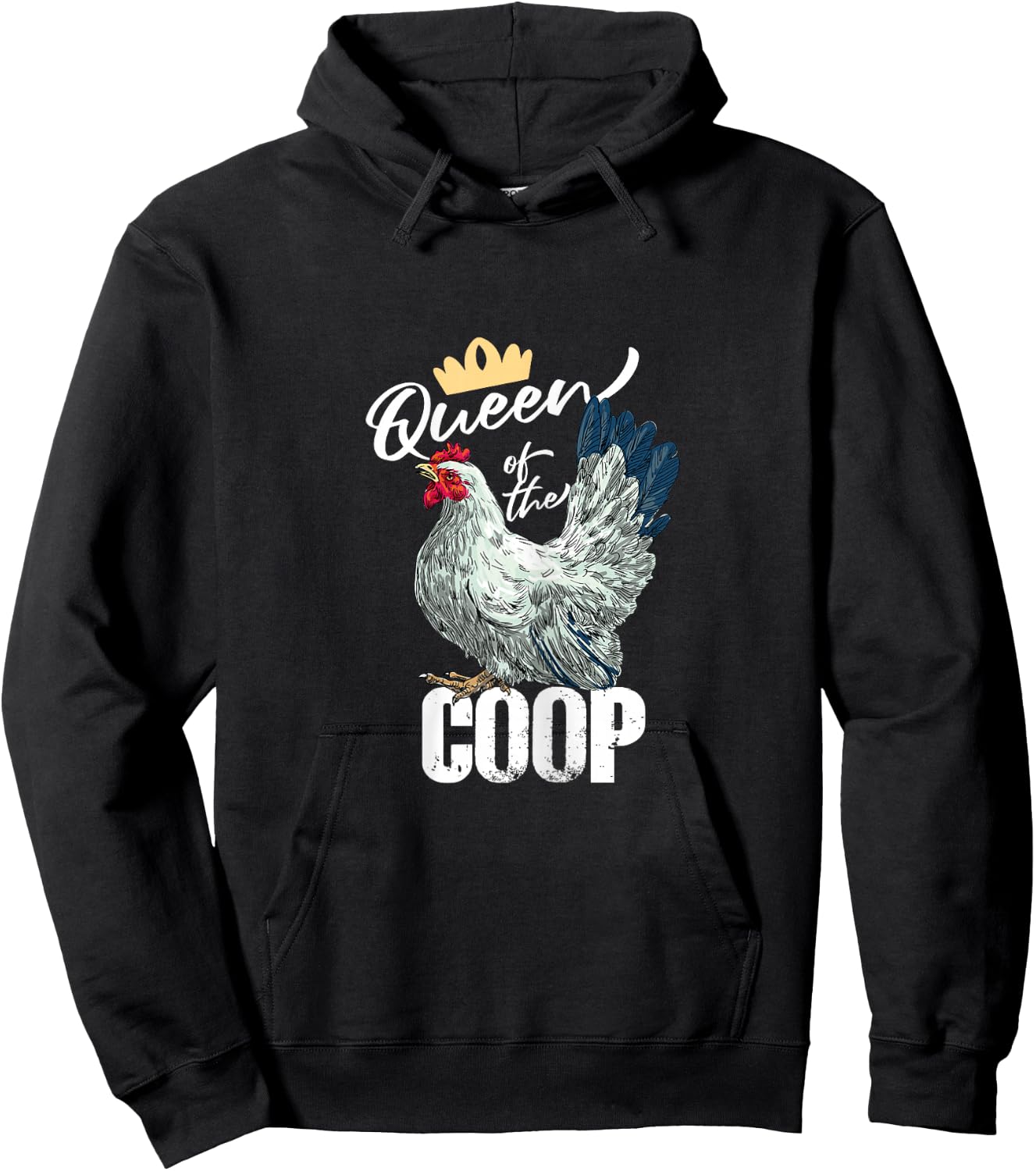 Funny Queen Of The Coop | Chicken Rooster | Farming Hoodie - Hoodie | Black