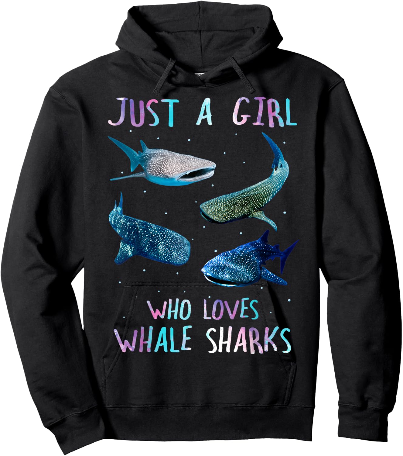 Watercolor Shark Ocean Just A Girl Who Loves Whale Sharks Hoodie - Hoodie | Black