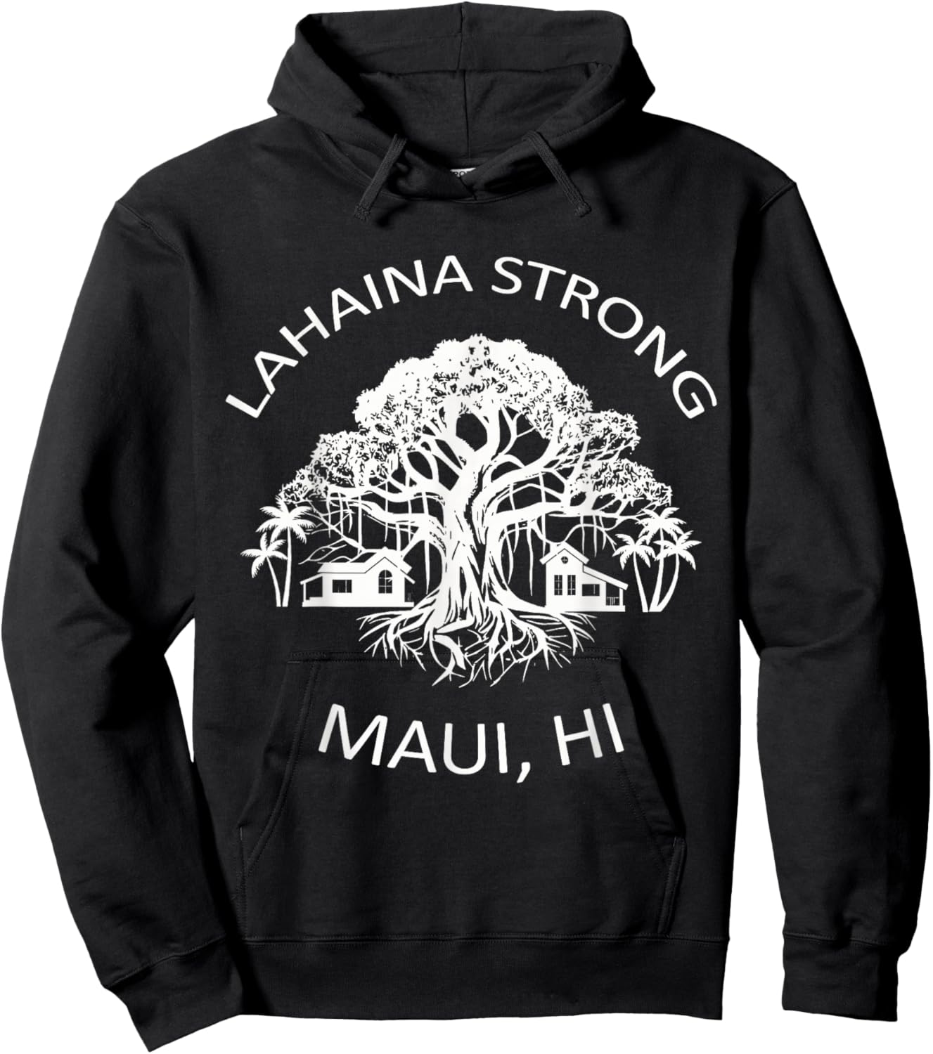 Unyielding Lahaina Spirit: Maui's Majestic Banyan Hawaii's Hoodie - Hoodie | Black