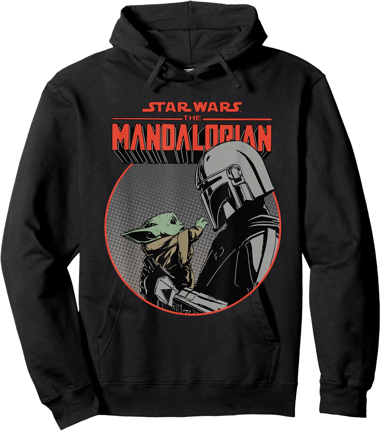 Star Wars The Mandalorian Mando and the Child Retro Hoodie - Hoodie | Black