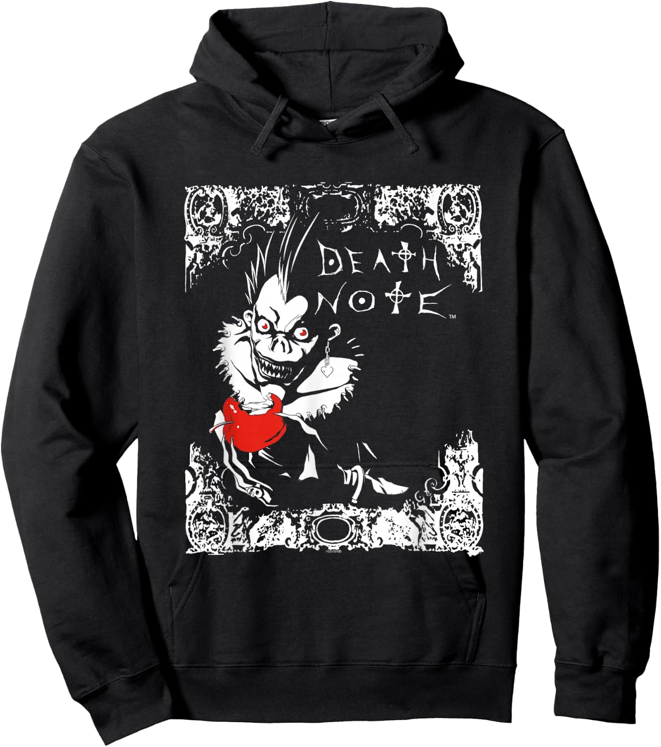 Death Note Ryuk Apple and Logo Filigree Anime Hoodie - Hoodie | Black