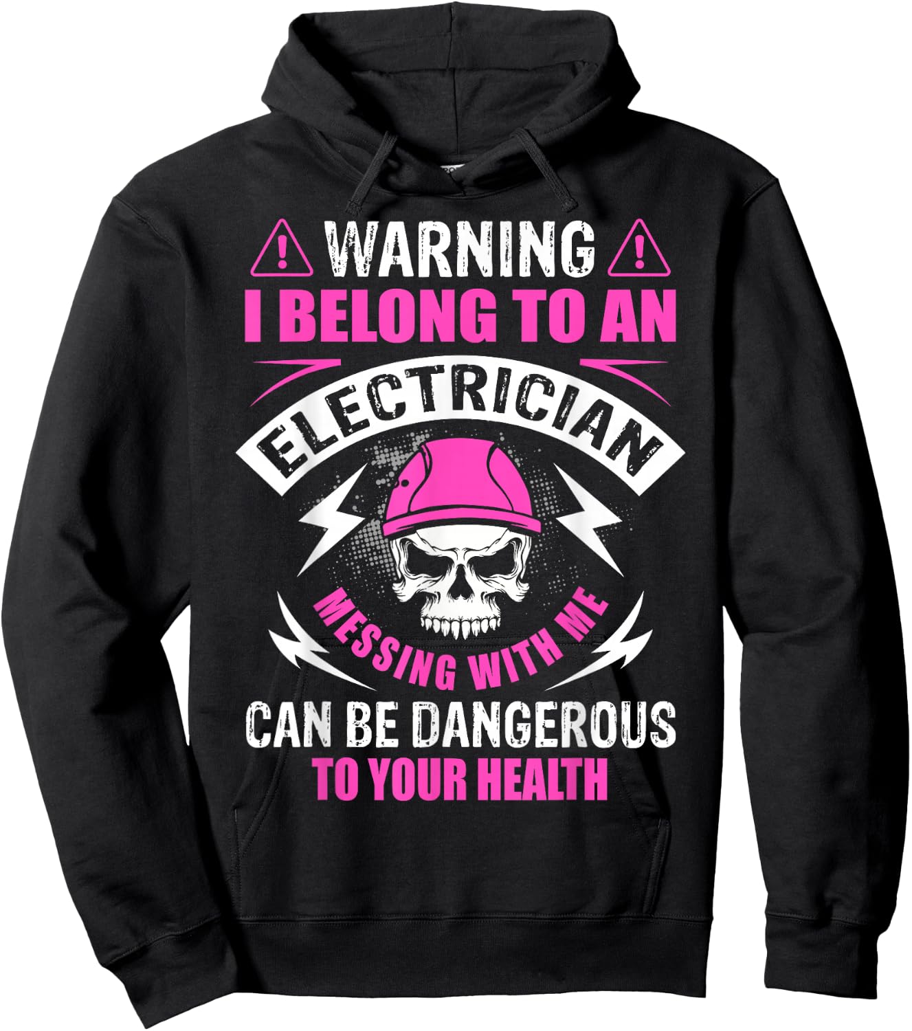 Warning I Belong To Electrician Girlfriend Wife Funny Hoodie - Hoodie | Black