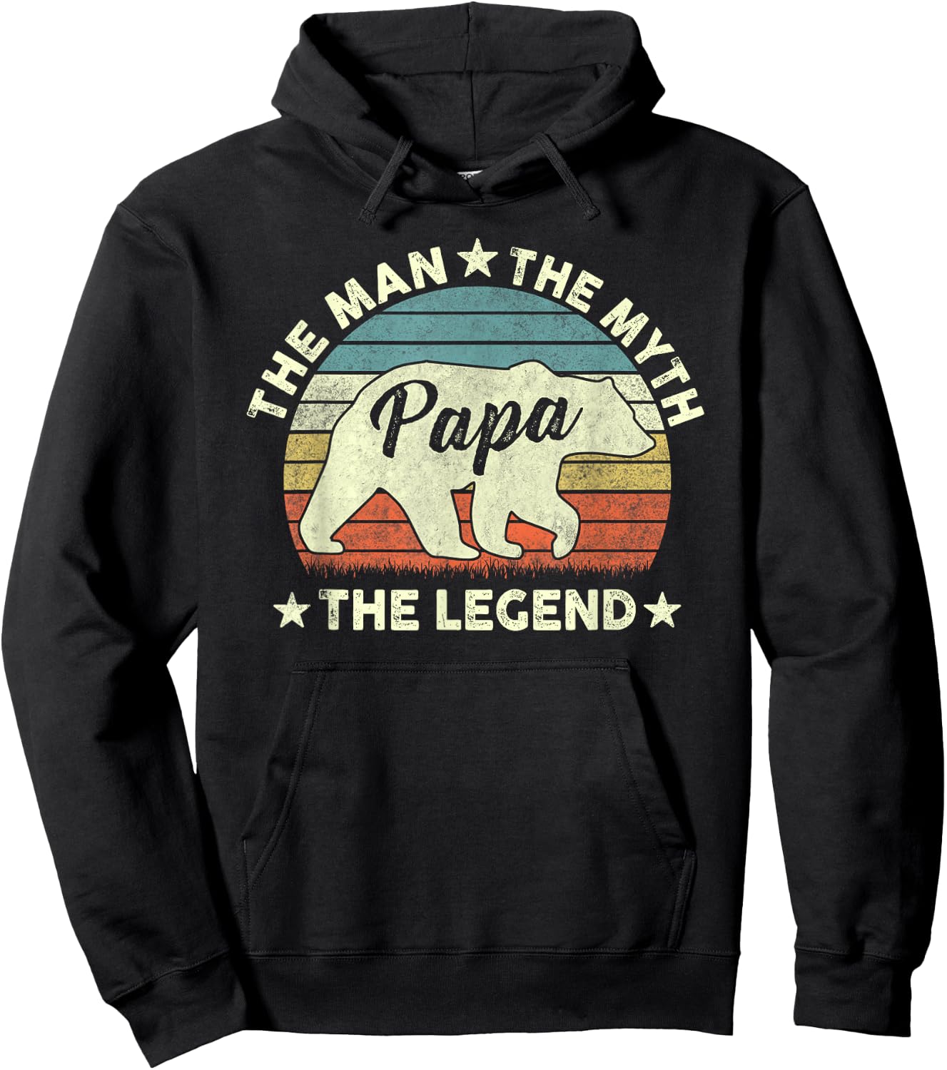 Papa Bear Shirt Gift Father's Day The Man Myth Legend Hoodie - Hoodie | Black