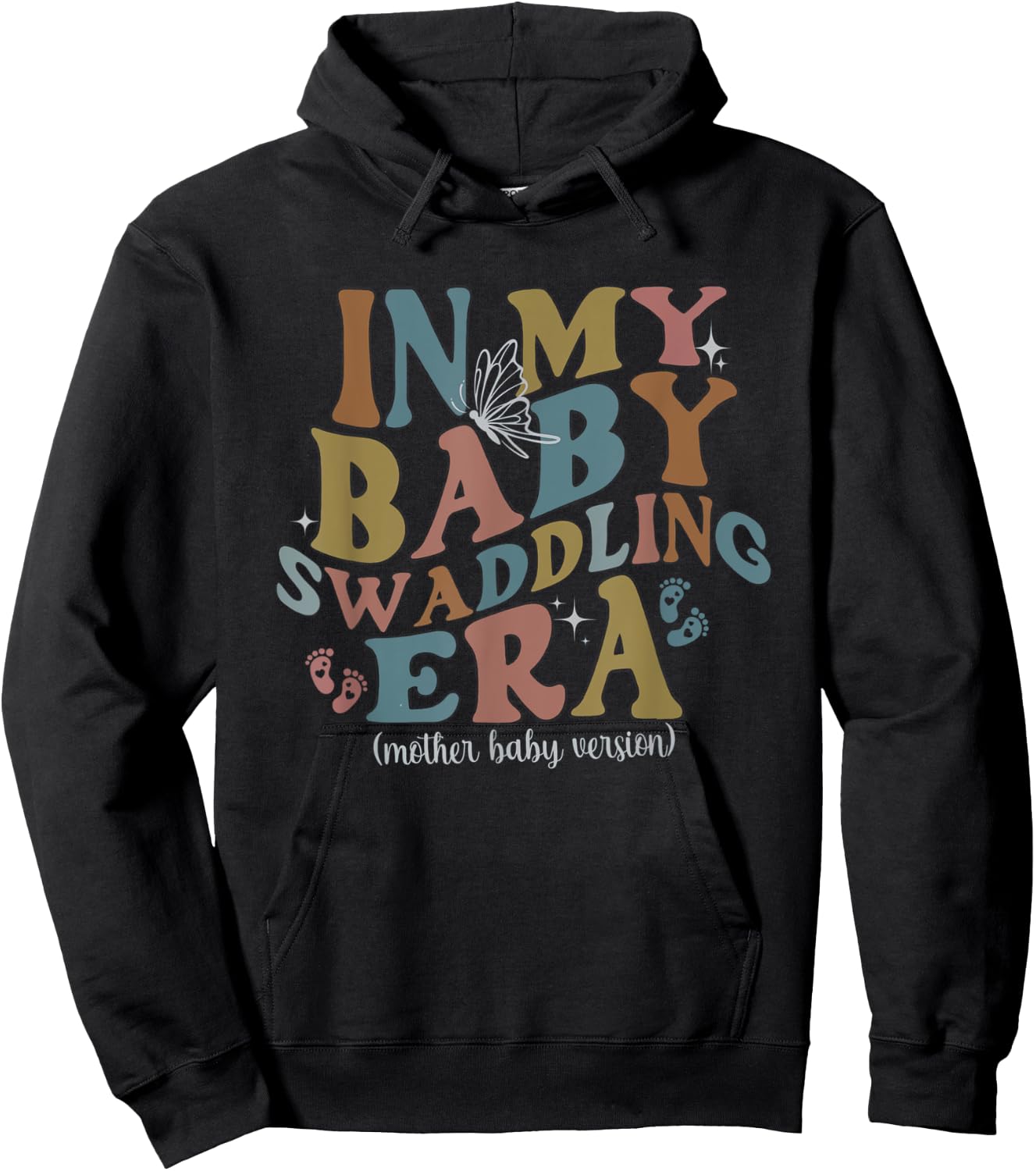 Women Retro In My Baby Swaddling Era Mother Baby Nurse MBU Hoodie - Hoodie | Black