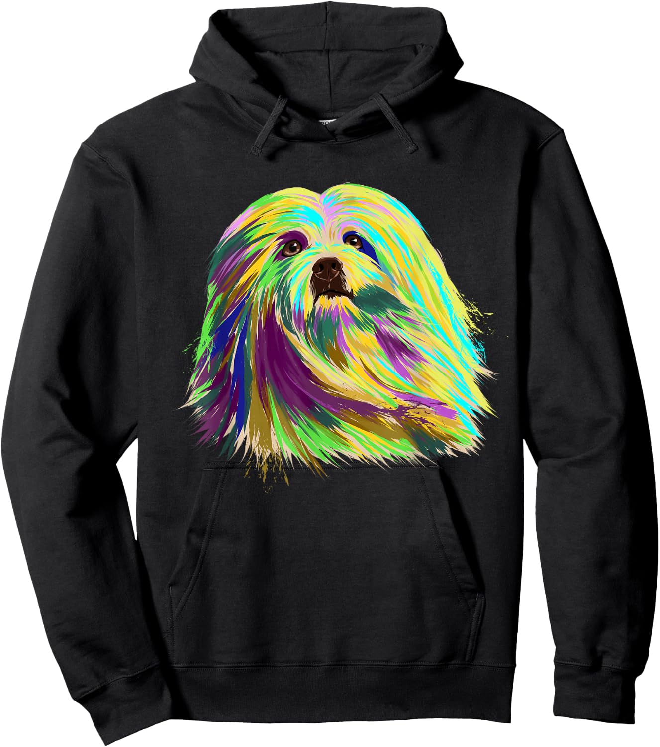 Splash Lhasa Apso Dog Hoodie - Hoodie | Black