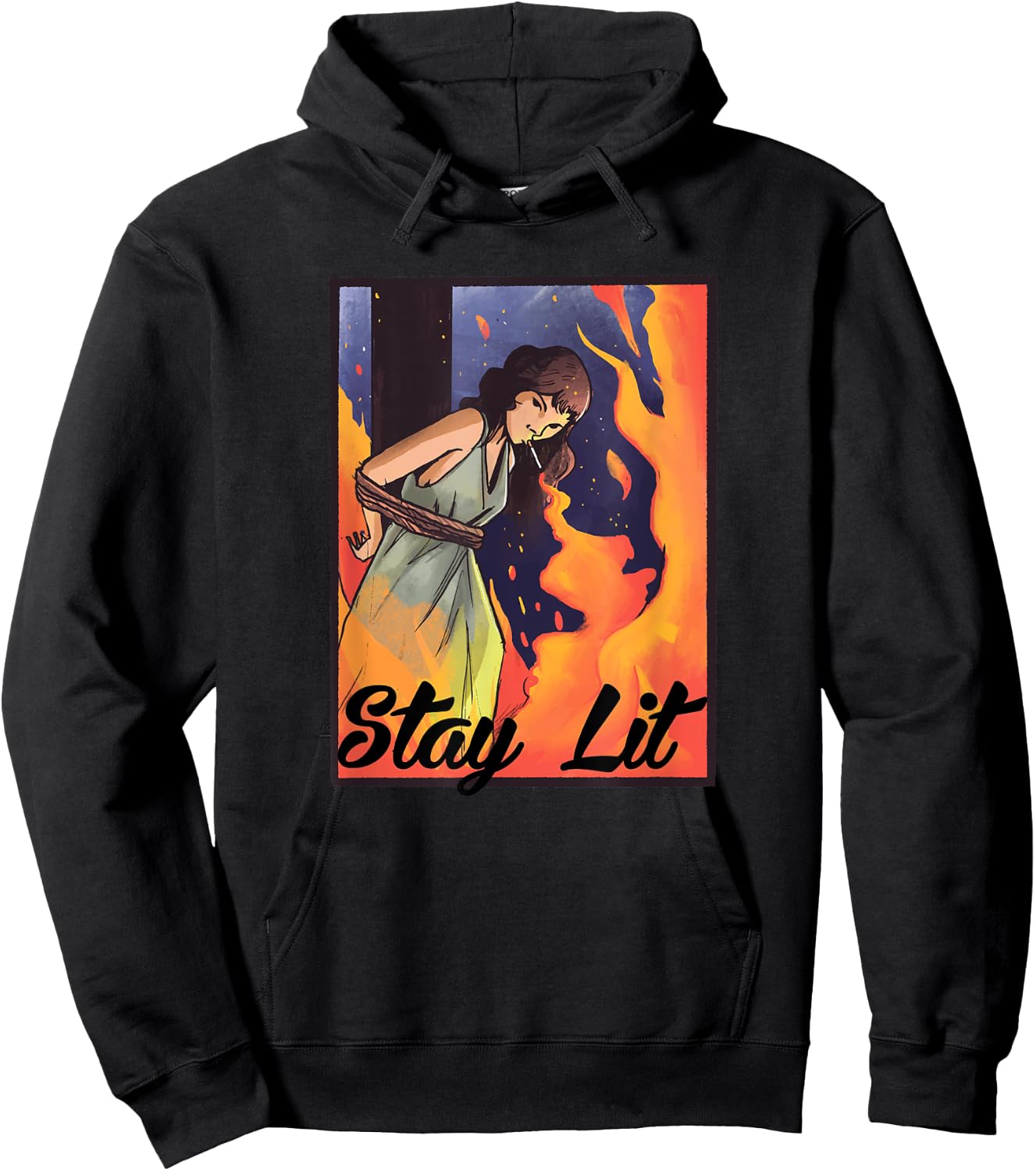 Burning Witch Smoking - Stay Lit Hoodie - Hoodie | Black