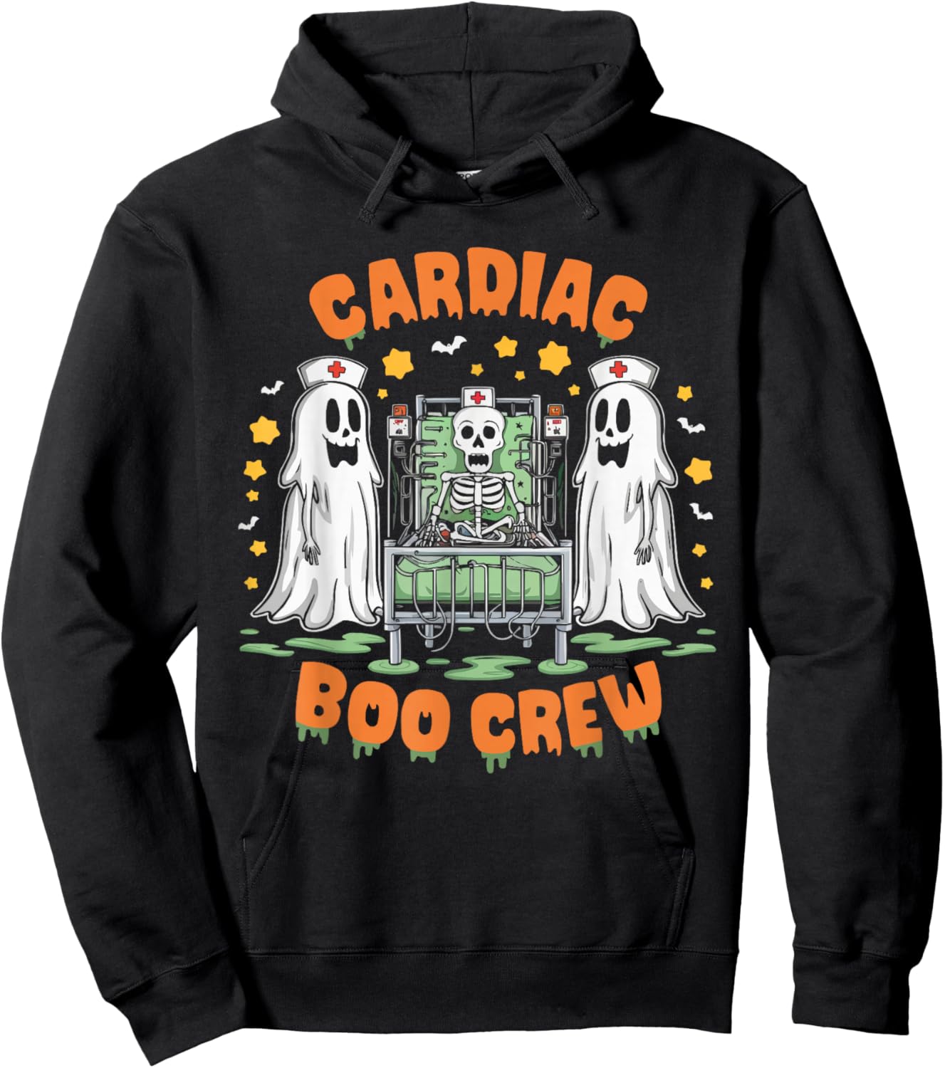 Cardiac Nurse Halloween Spooky Nursing Trick Or Treat Hoodie - Hoodie | Black