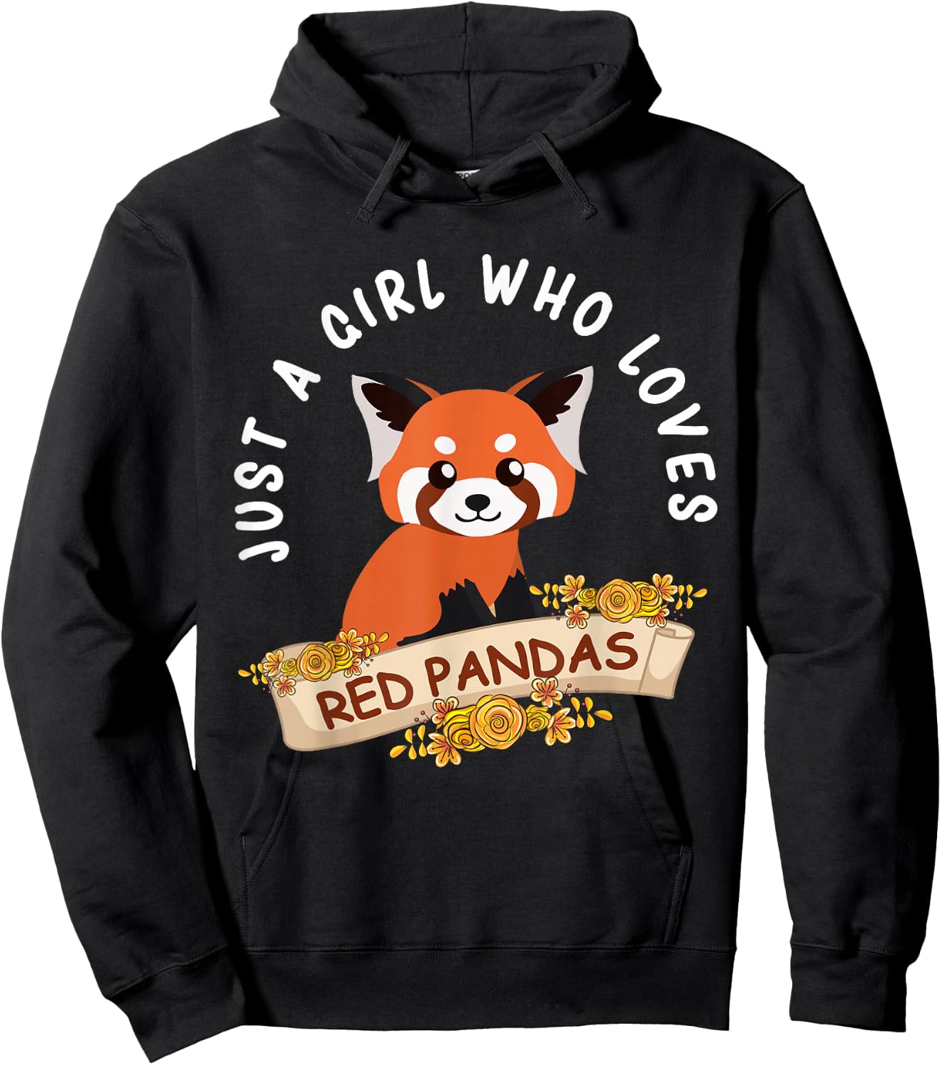 Just A Girl Who Loves Red Pandas Cute Red Panda Kids Girls Hoodie - Hoodie | Black