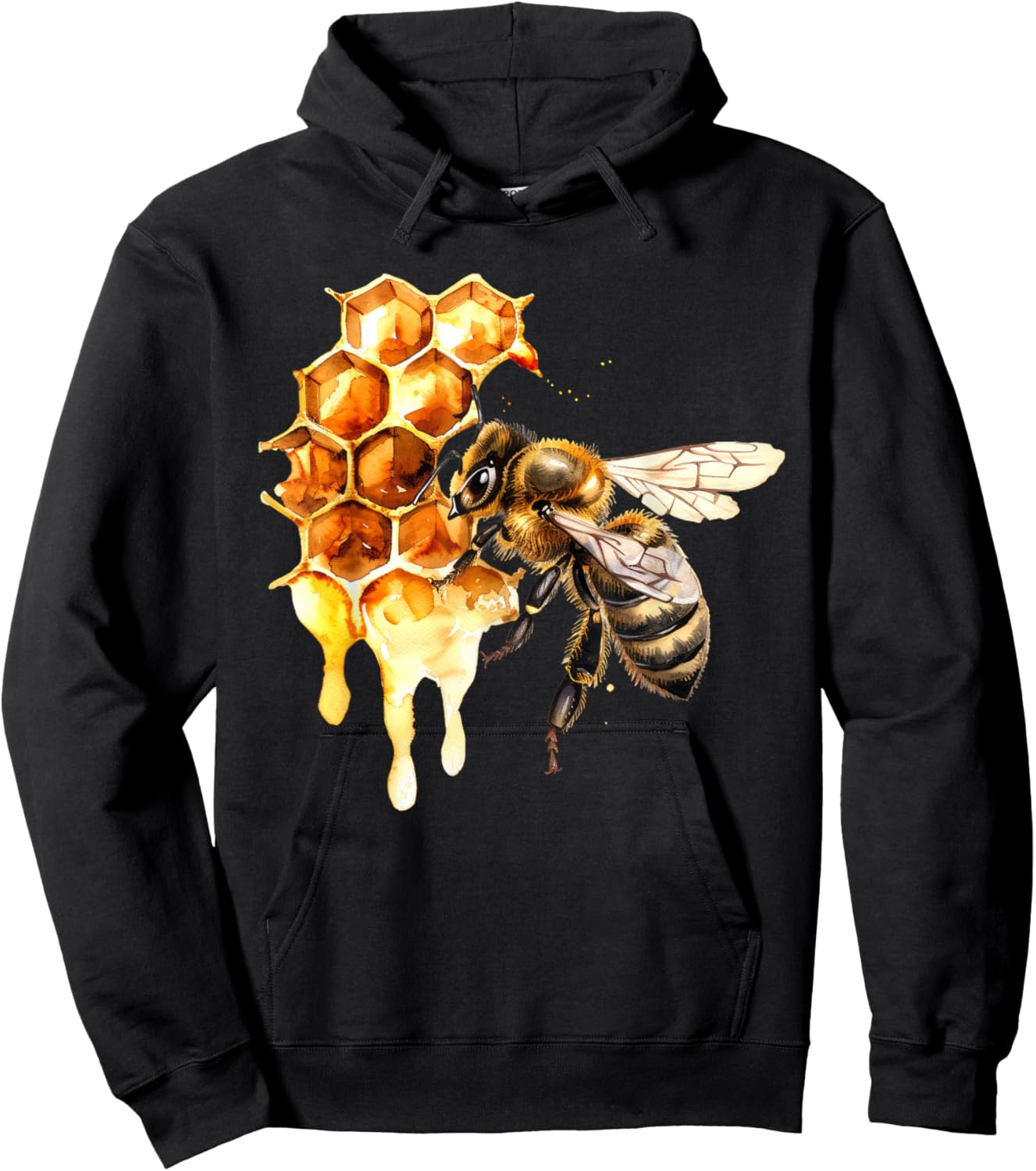 Honey Bee x Honeycomb x Honey Hoodie - Hoodie | Black