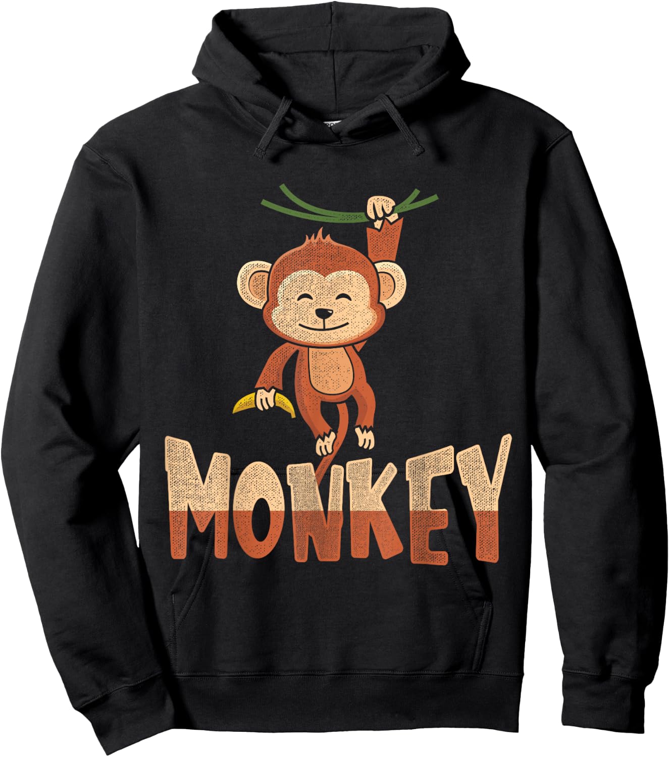 Cute Monkey Hoodie - Hoodie | Black