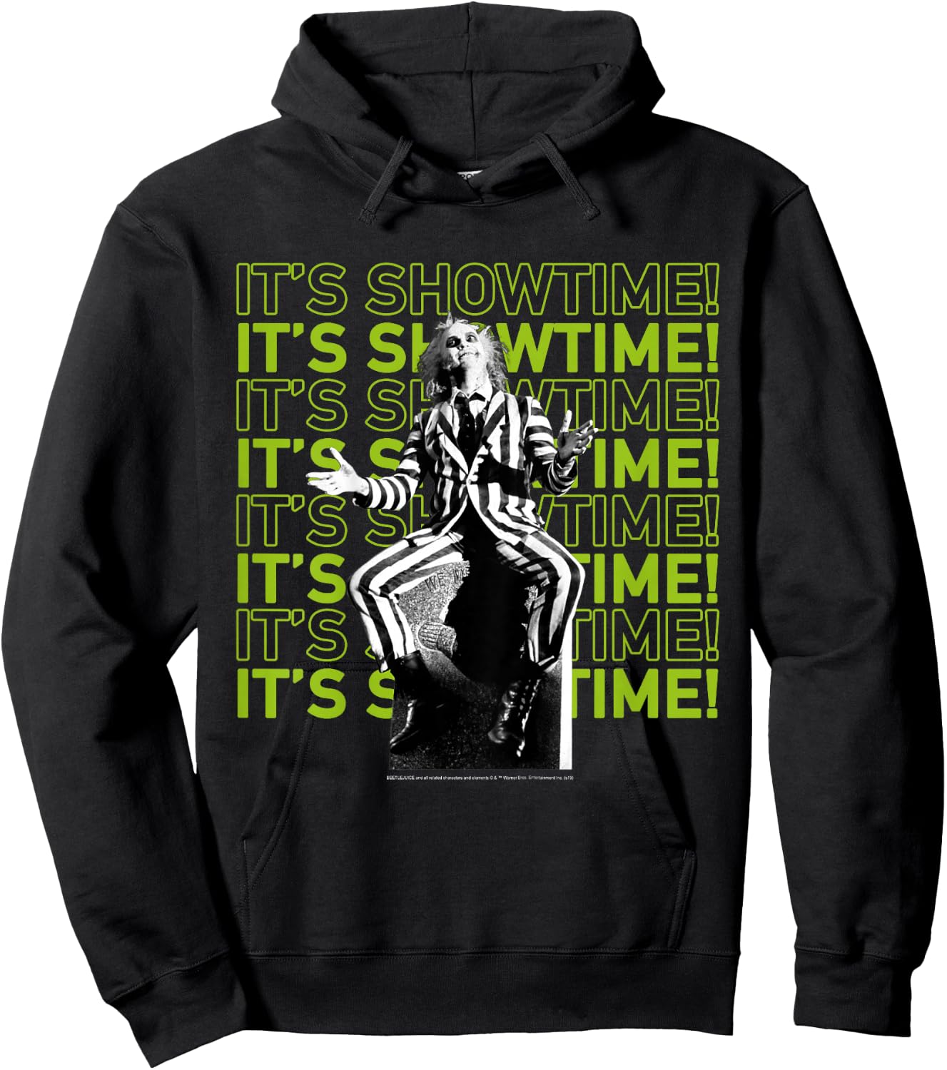 Kids Beetlejuice It's Showtime Text Stack Hoodie - Hoodie | Black