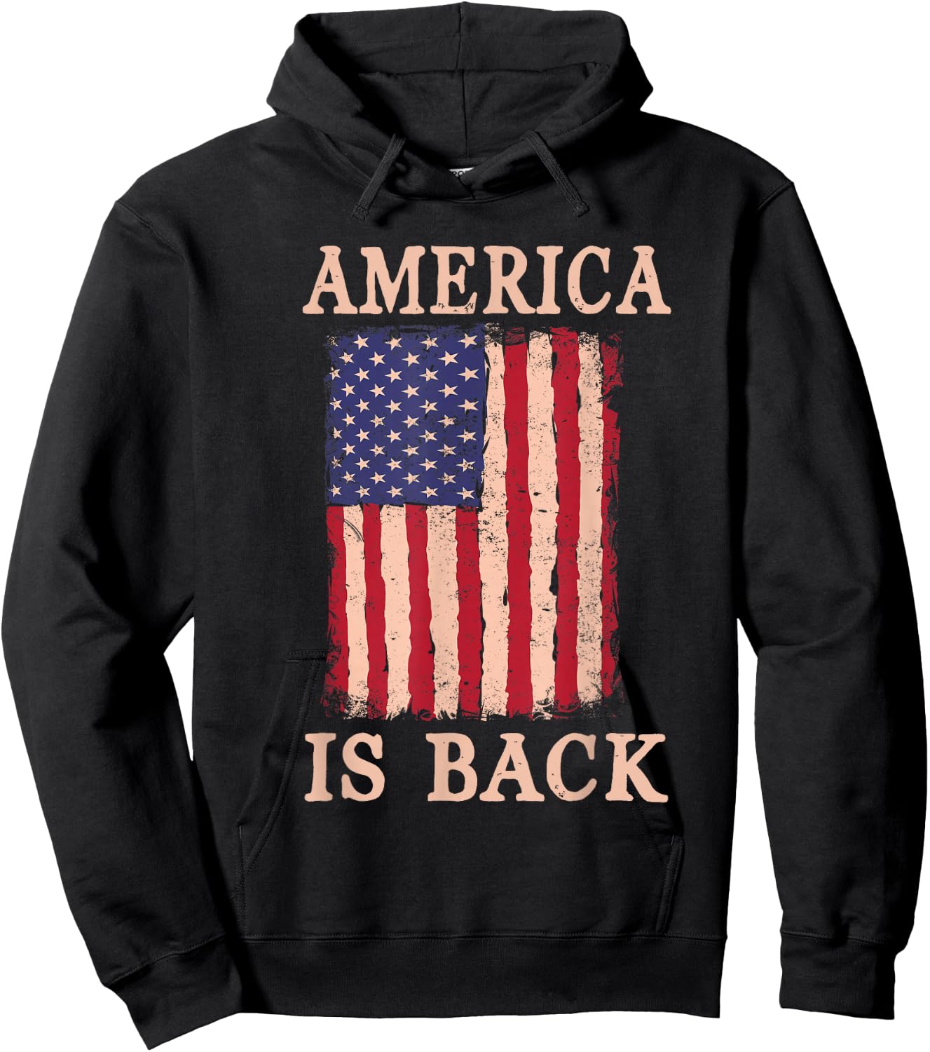America Is Back - United States Flag US Patriot Hoodie - Hoodie | Black