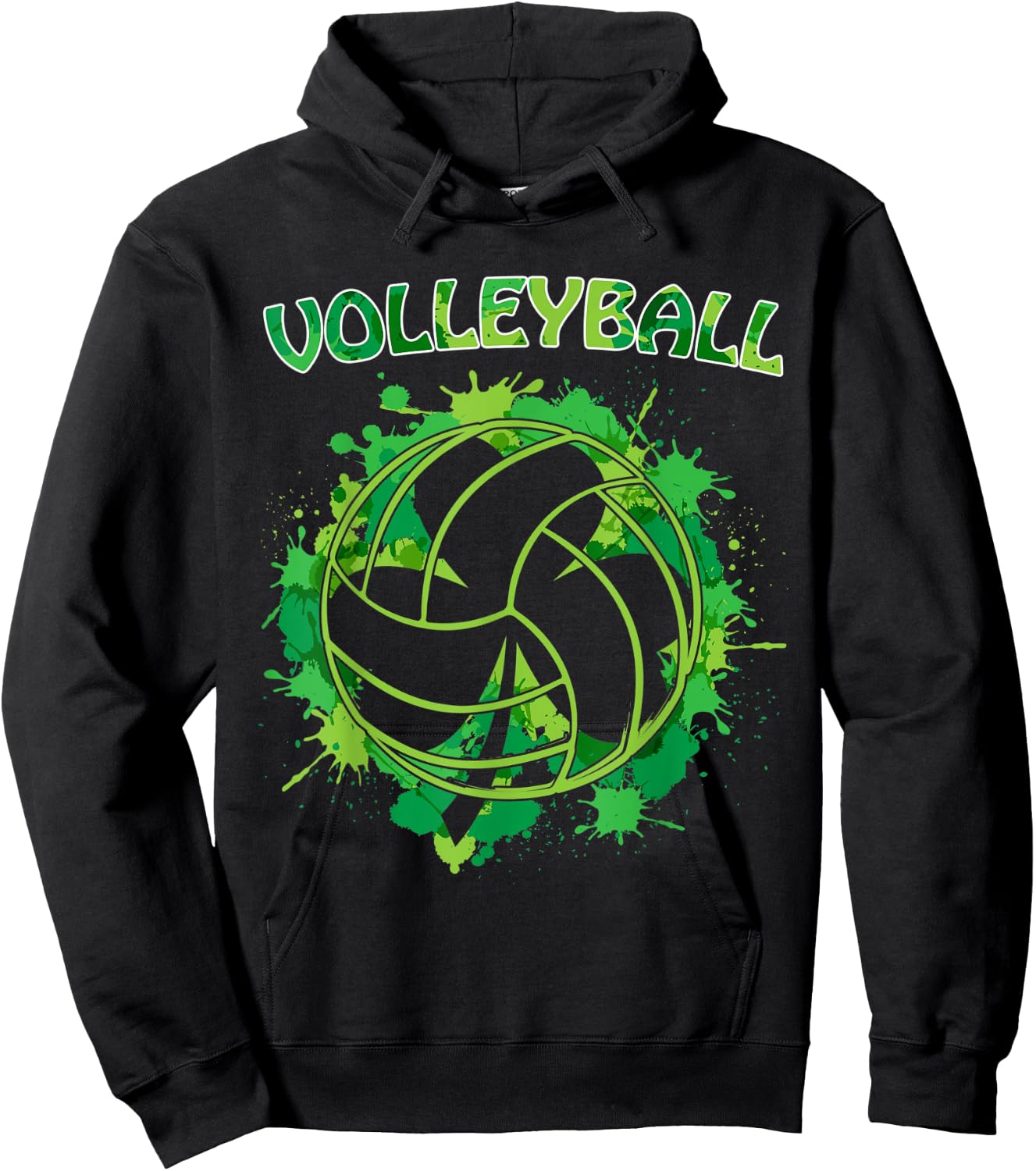 Happy St Patrick's Day Gifts Shamrock With Volleyball Sport Hoodie - Hoodie | Black