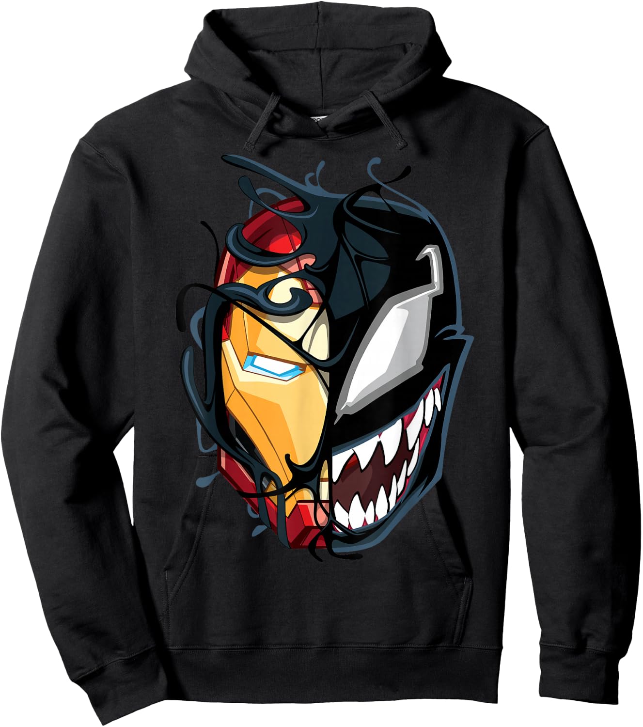 Marvel Spider-Man Maximum Venom Iron Man Big Face Hoodie - Hoodie | Black