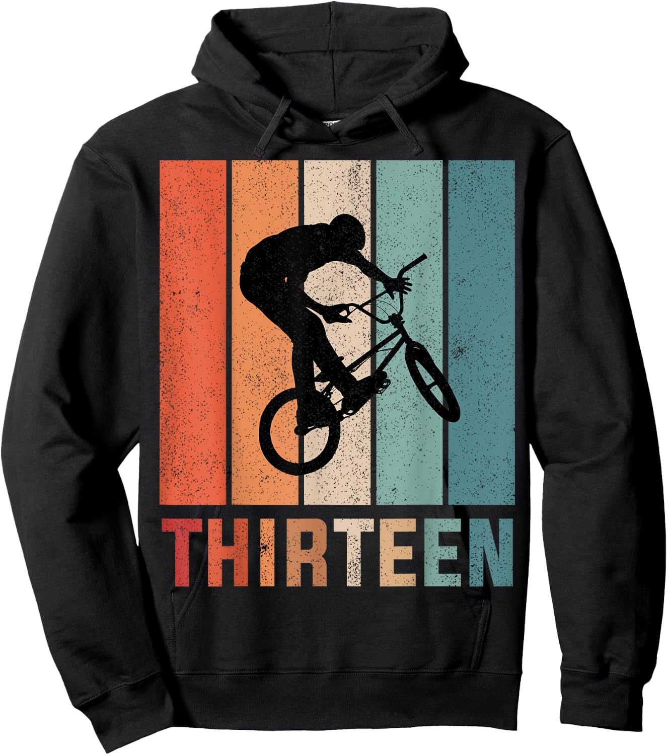 13th Birthday Retro BMX Bicycle Bike Boys Kids 13 Years Old Hoodie - Hoodie | Black