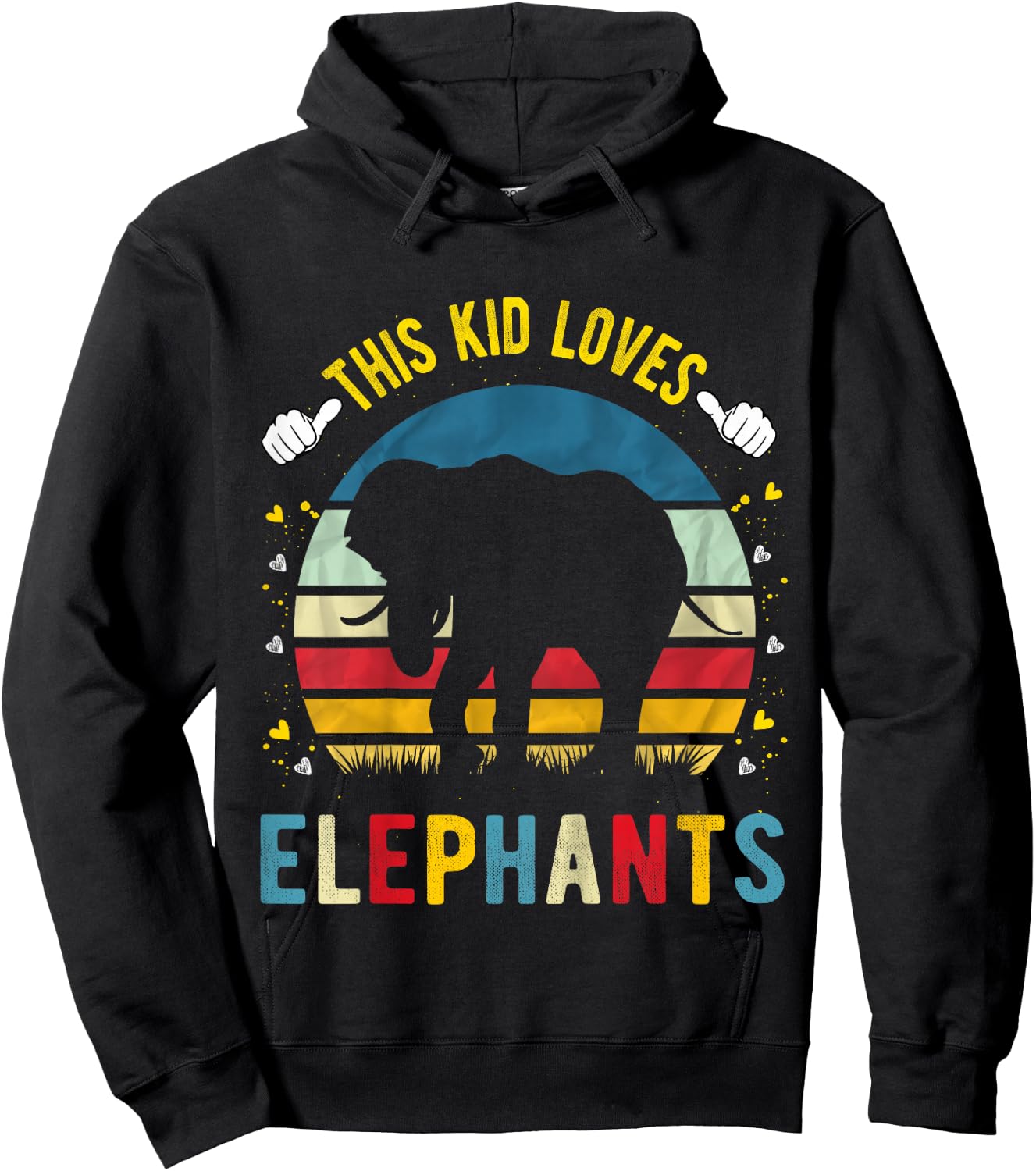 This Kid Loves Elephants Boys and Girls Elephant Gift Hoodie - Hoodie | Black