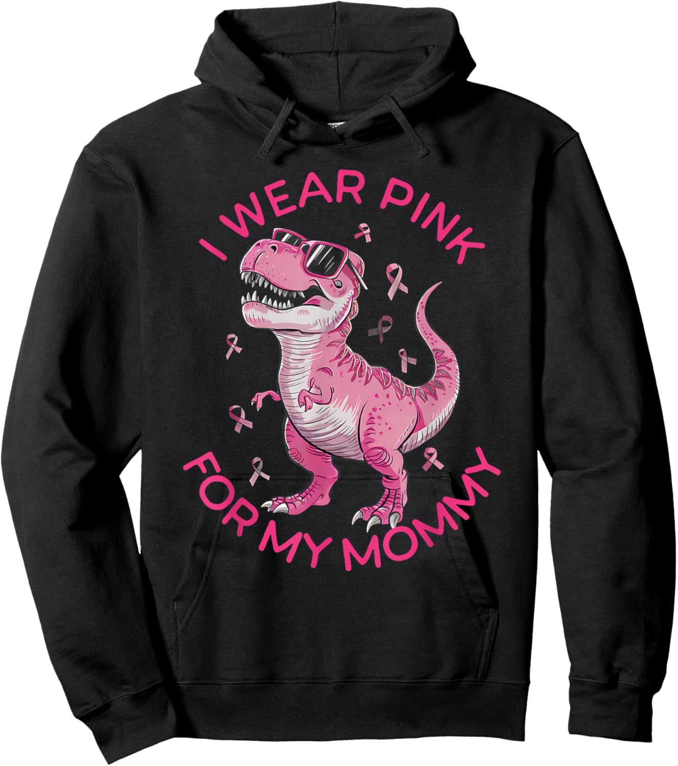 Kids Breast Cancer Awareness I Wear Pink For My Mommy Hoodie - Hoodie | Black