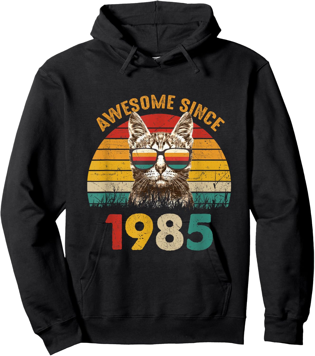 40th Birthday shirt 40 Year Old Cat Lover Awesome Since 1985 Hoodie - Hoodie | Black