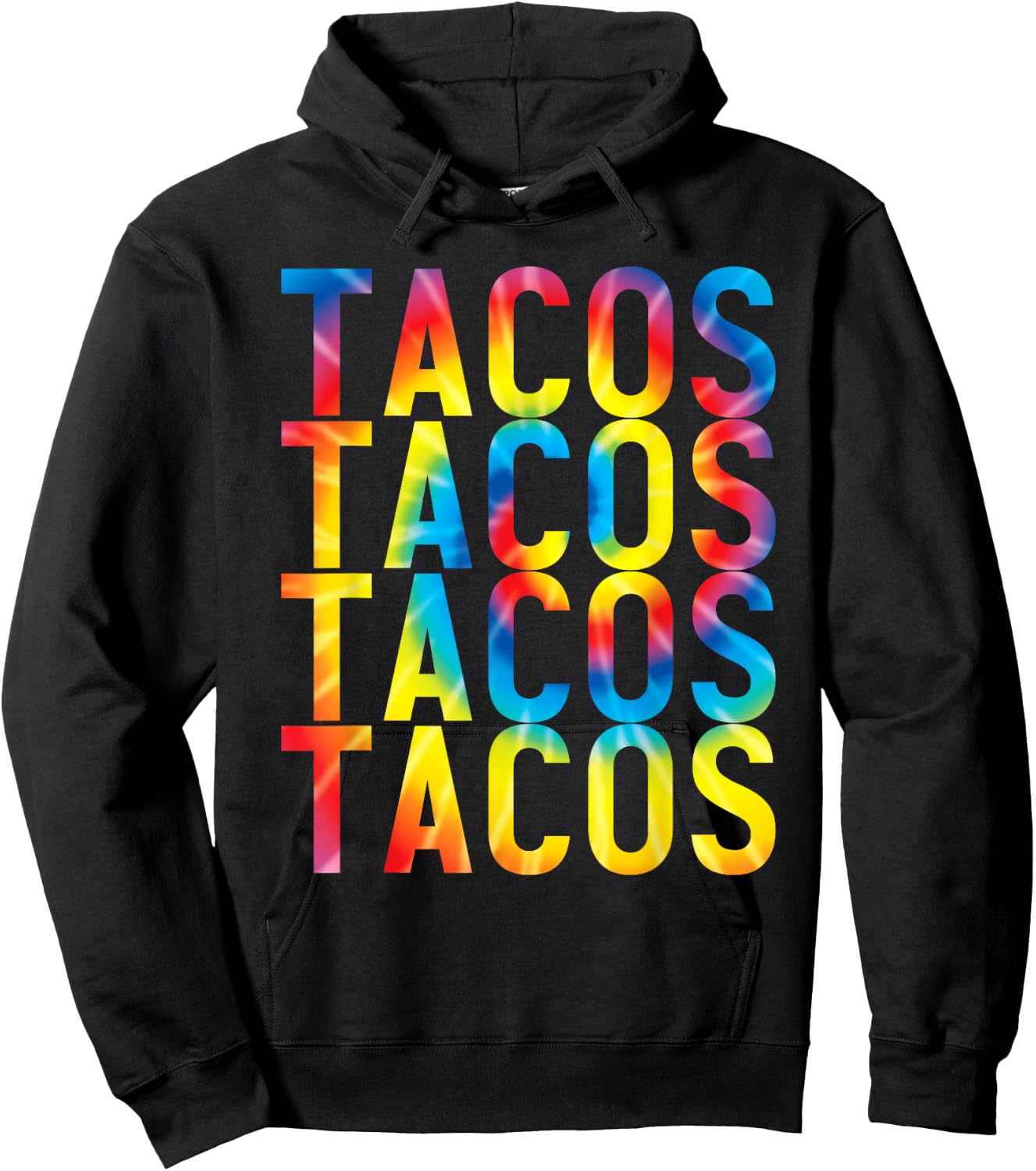 Retro Tacos Vintage Tie Dye Taco Tuesday Mexican Hoodie - Hoodie | Black
