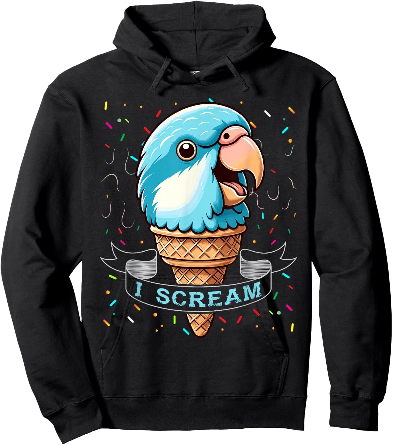 I Scream Ice Cream Blue Quaker Shirt Funny Blue Quaker Hoodie - Hoodie | Black