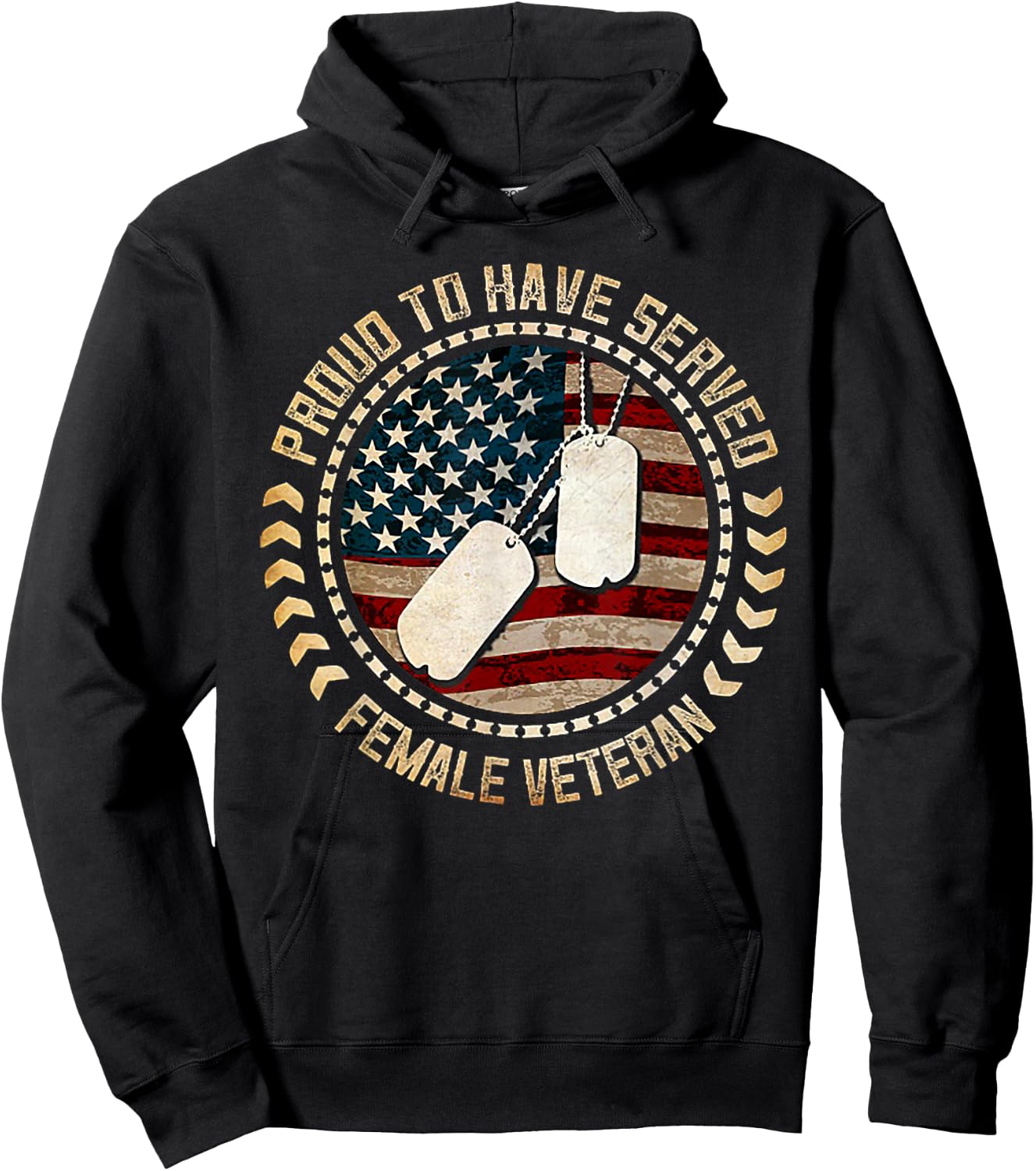Proud To Have Served Female Veteran Hoodie - Hoodie | Black