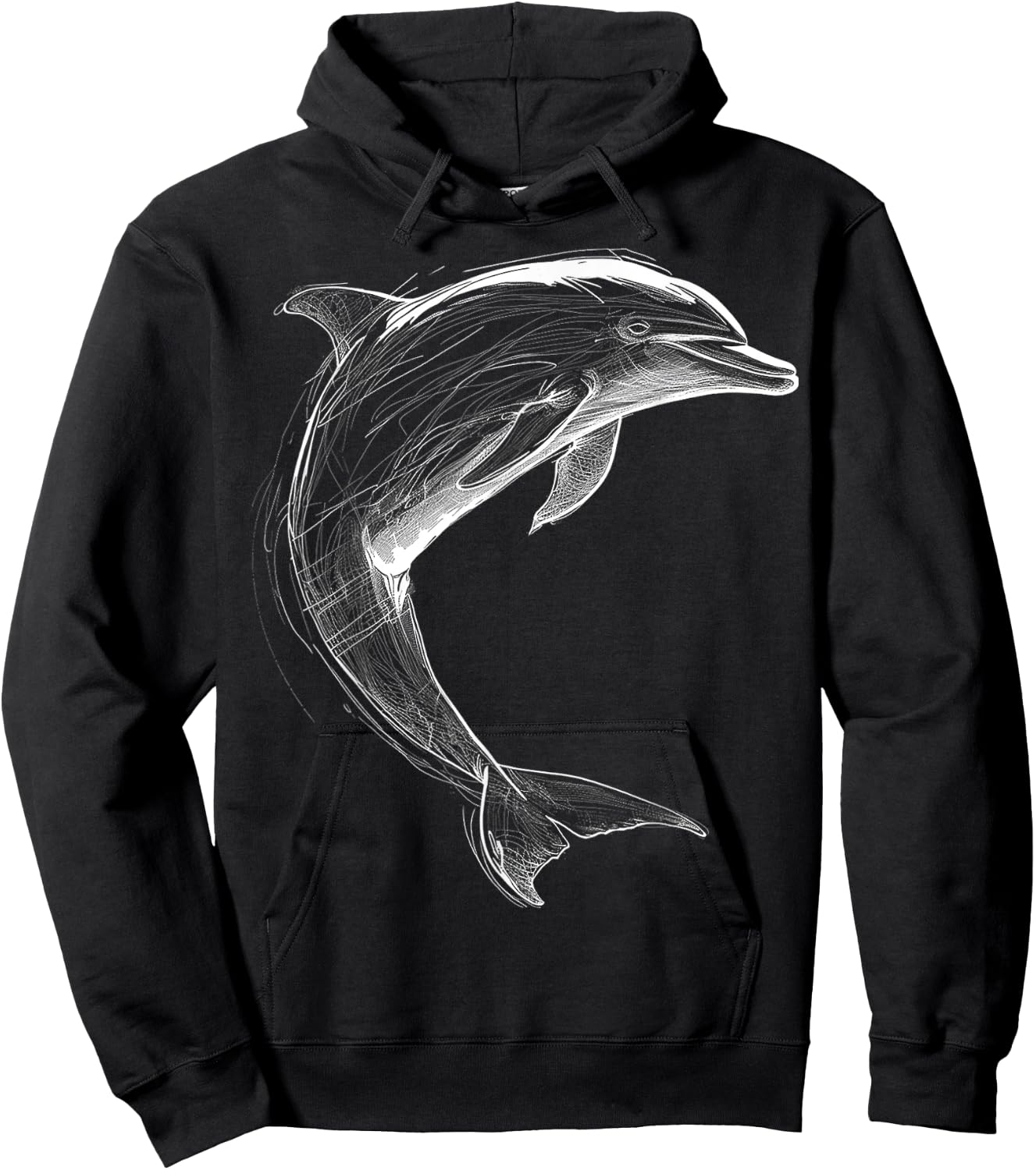 @n!mal Dolphin Lover Drawing Illustration Art Graphic Dolphin , Small Hoodie - Hoodie | Black