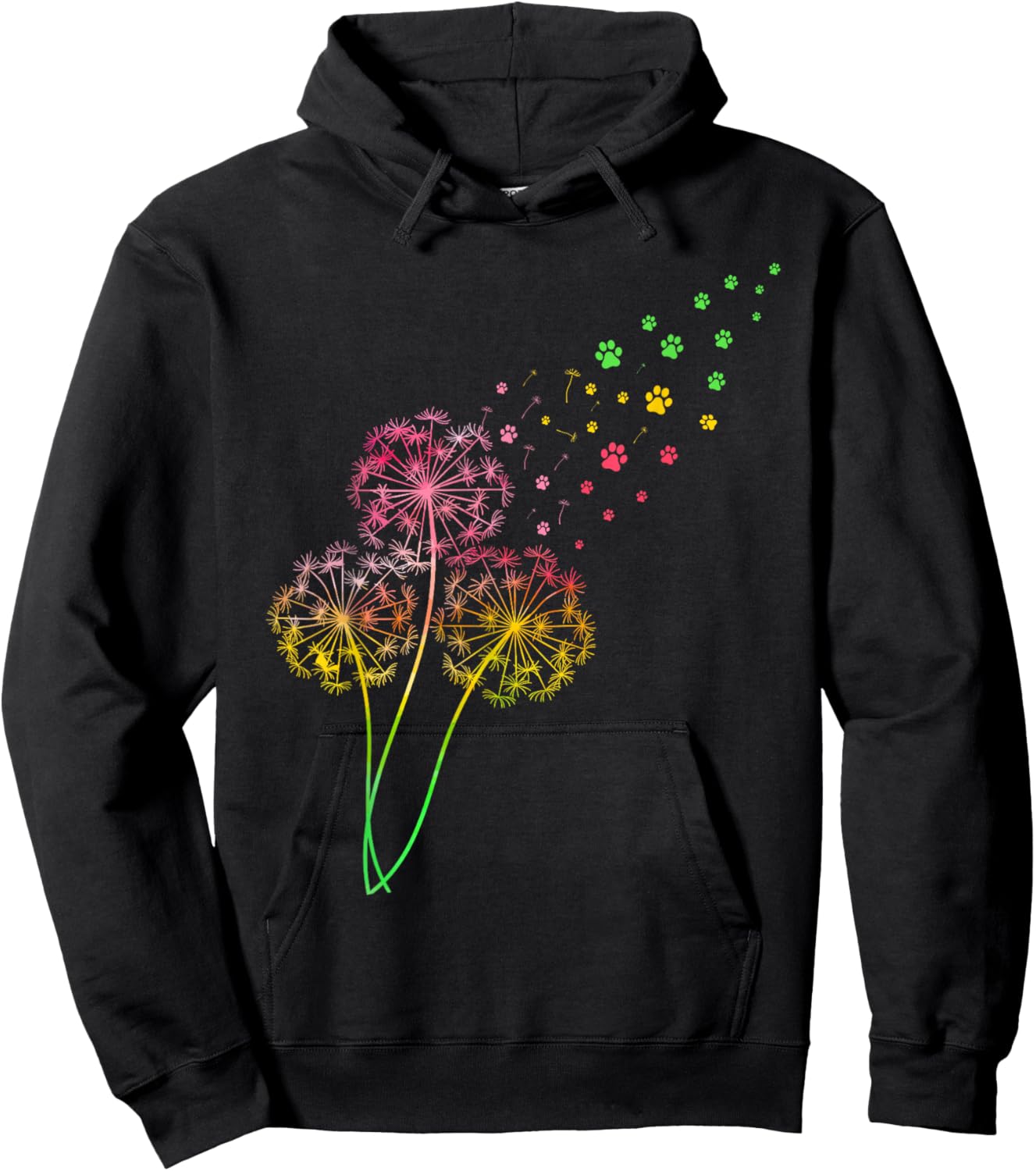 Dandelion Paw Print Hoodie - Hoodie | Black