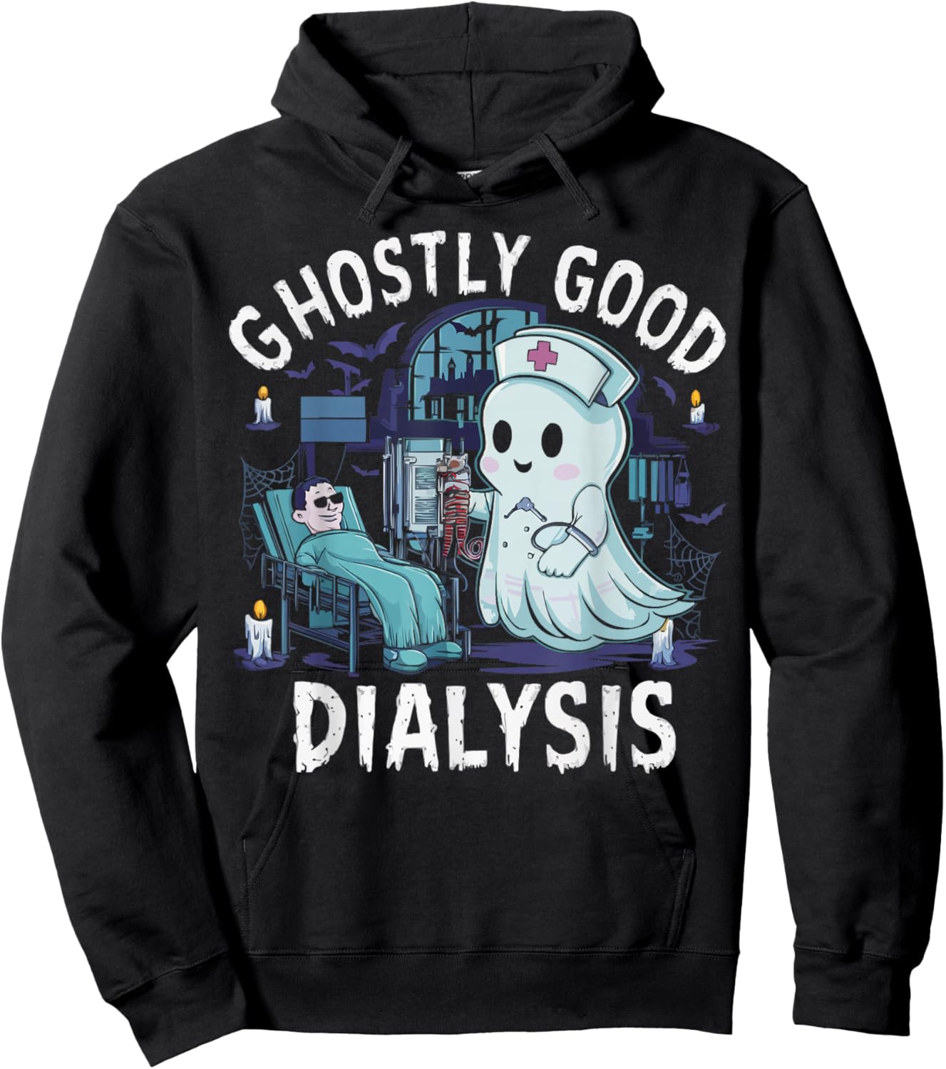 Dialysis Nurse Halloween Spooky Nursing Trick Or Treat Hoodie - Hoodie | Black