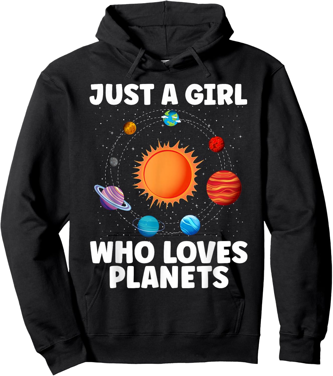Best Planet Art Girls Kids Solar System Science Outer Space Hoodie - Hoodie | Black