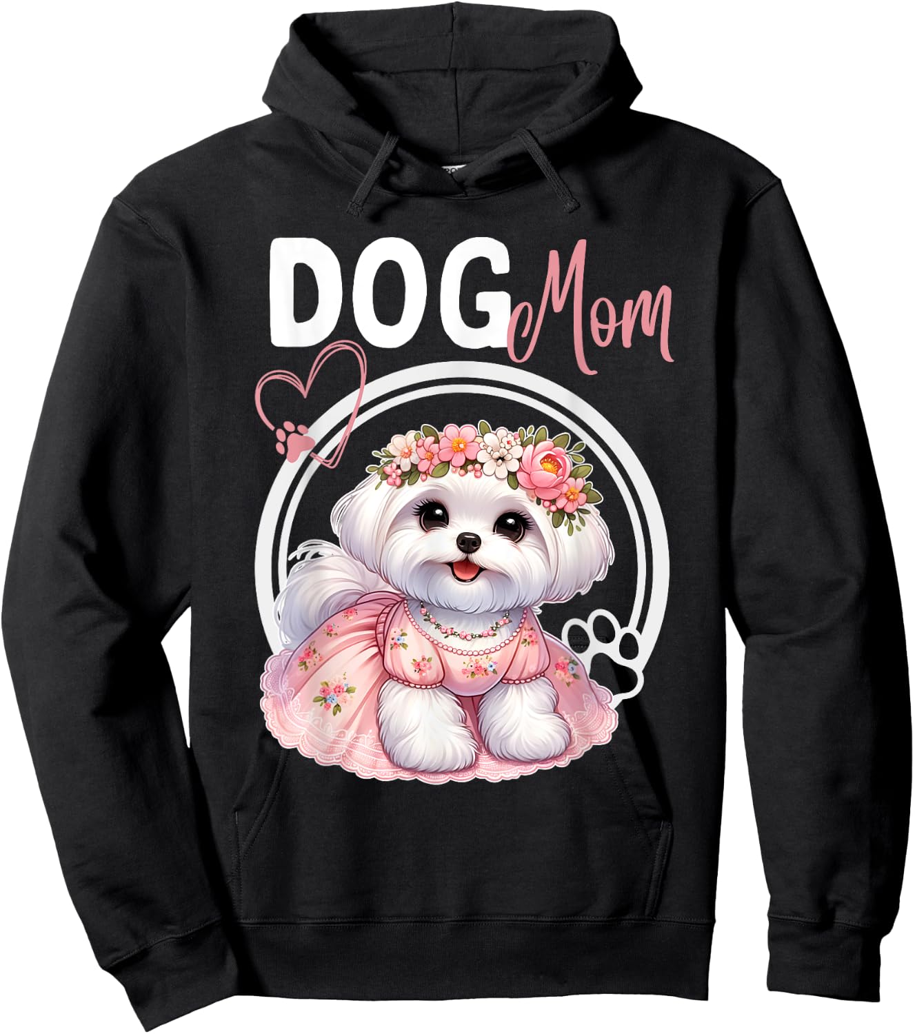Maltese Dog Mom Pet Lover Mothers Day Hoodie - Hoodie | Black