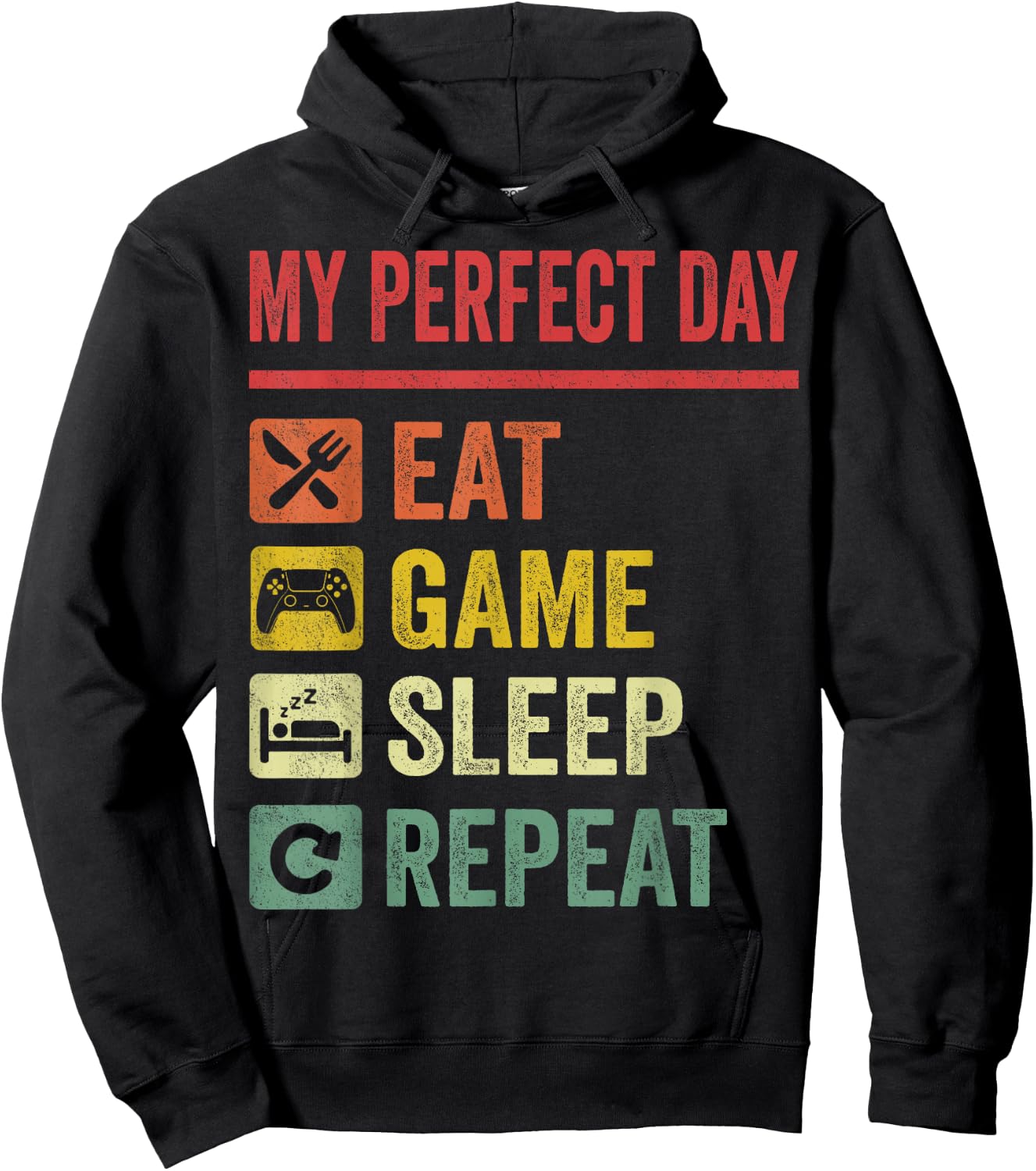 My Perfect Day Video Games Funny Cool Gamer Gift Hoodie - Hoodie | Black