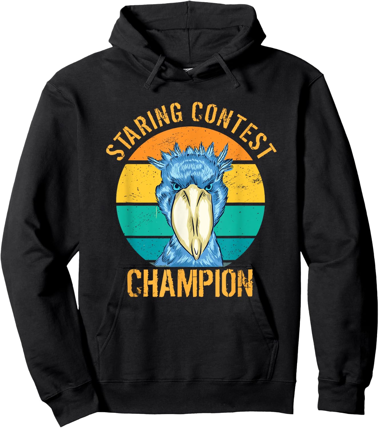 Staring Contest Champion African Bird Shoebill Stork Art Hoodie - Hoodie | Black