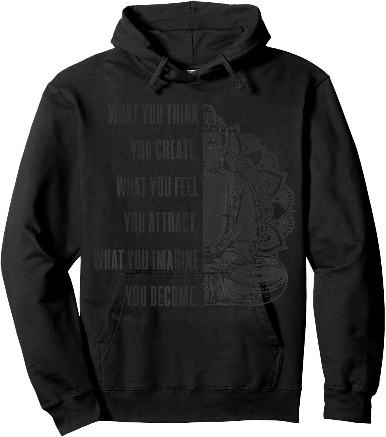 Buddha Spiritual Saying Mandala Buddhism Yoga Gift Hoodie - Hoodie | Black