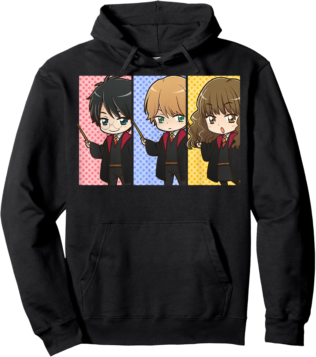 Harry Potter Anime Modern - Black, Small, -Adults, , Short Sleeve, Classic Fit, Cotton 100% Hoodie - Hoodie | Black