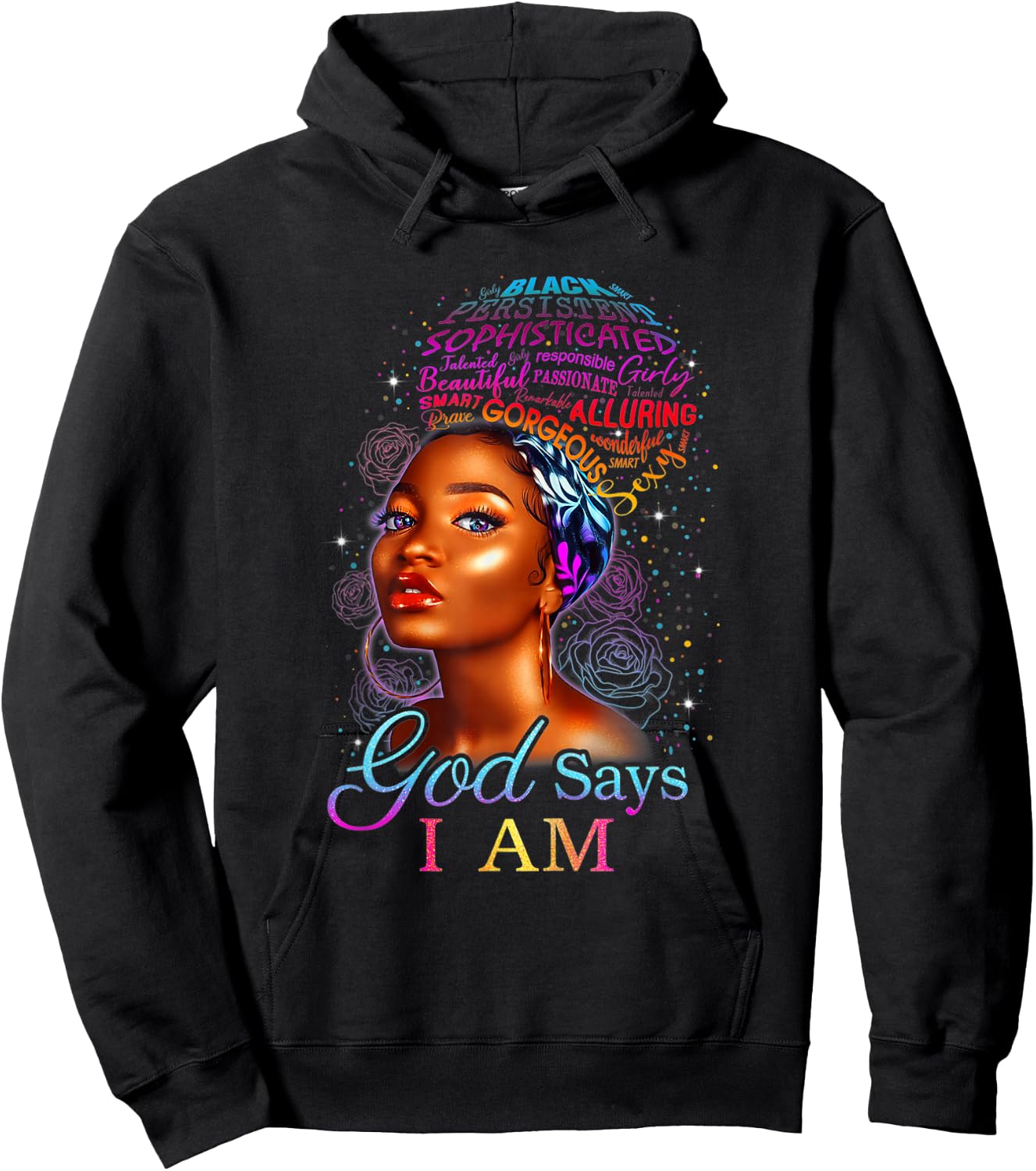 Black African American Ebony Blessed Queen Empowerment Hoodie - Hoodie | Black